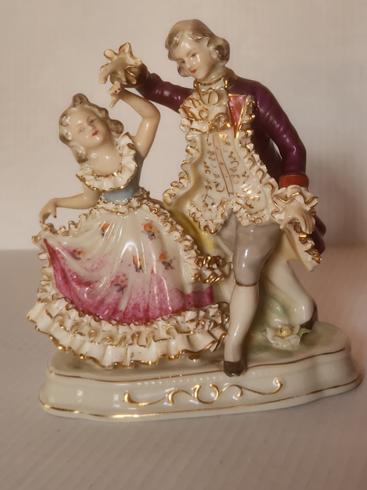 Vintage Victorian Porcelain Dancing Couple 