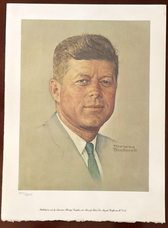 NORMAN ROCKWELL Lithograph JOHN F KENNEDY Numbered Limited Edition JFK Print COA