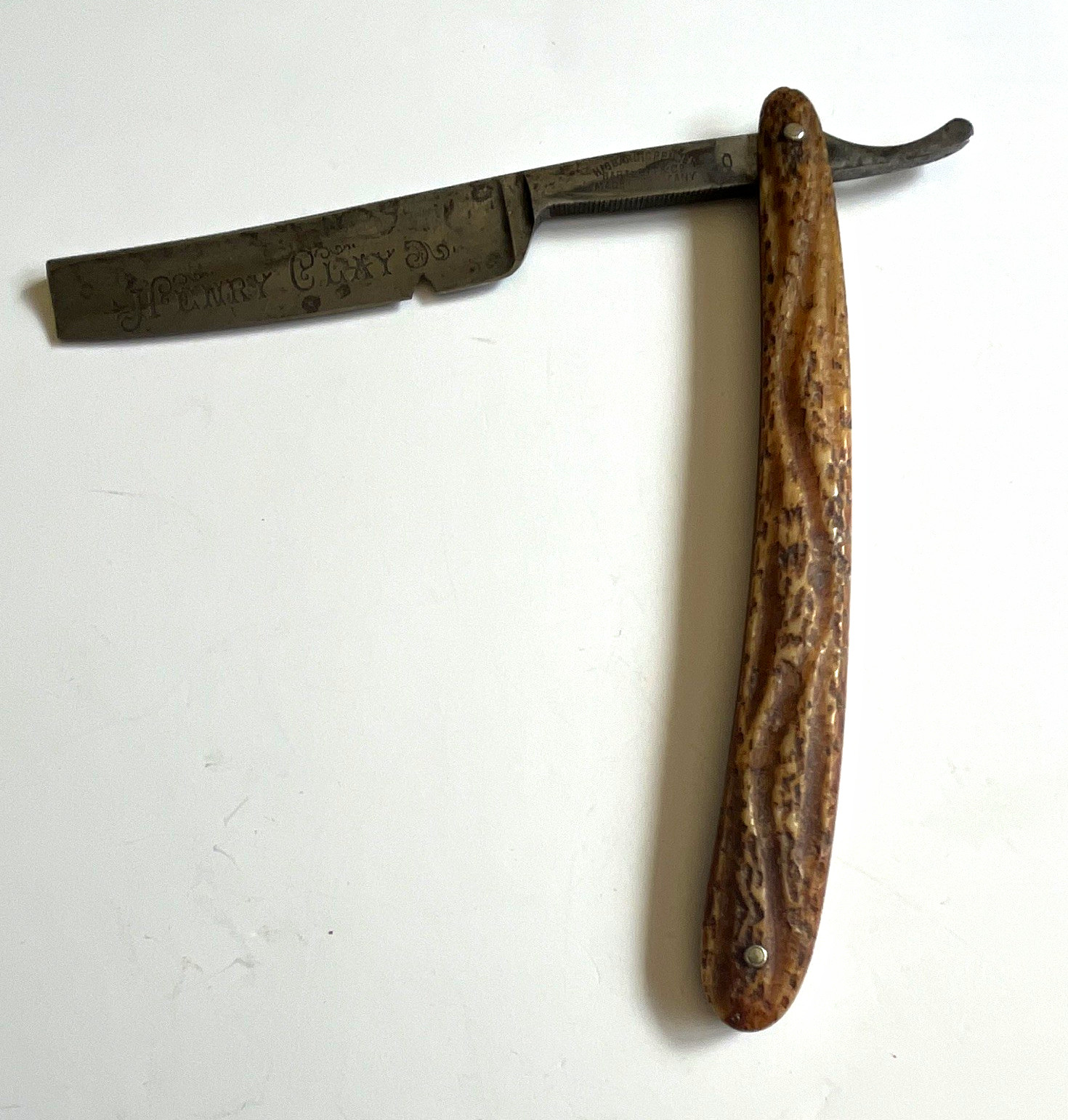 Antique HENRY CLAY HIBBARD SPENCER BARTLETT & Co Straight Razor Made in Germany