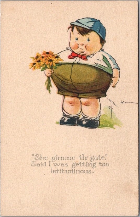 Vintage 1910s Artist-Signed TWELVETREES Comic Postcard \