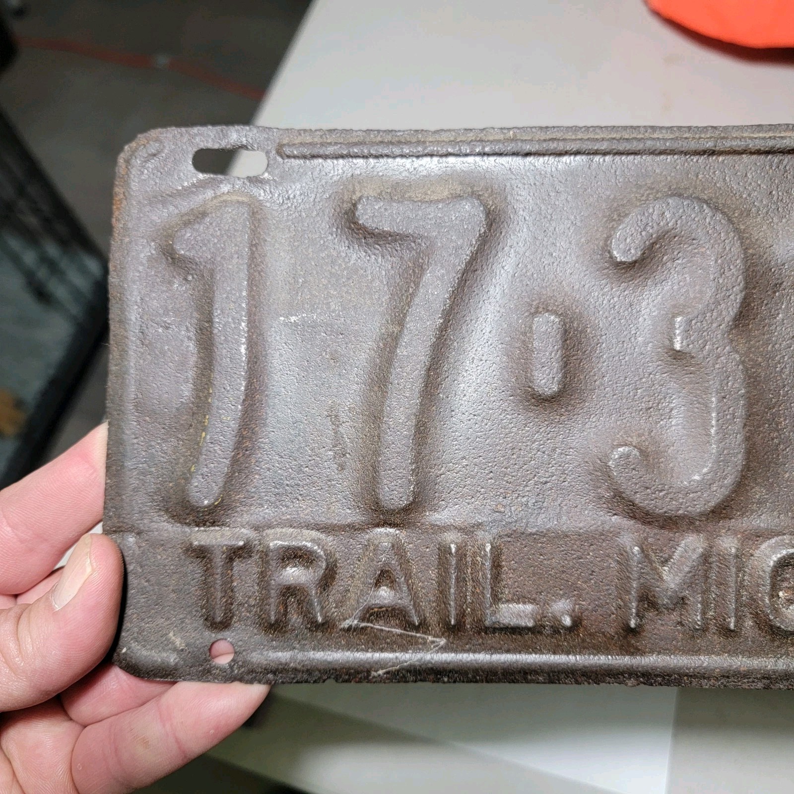 1929 Michigan Trailer Trail. License Plate 17-316 Antique Registration