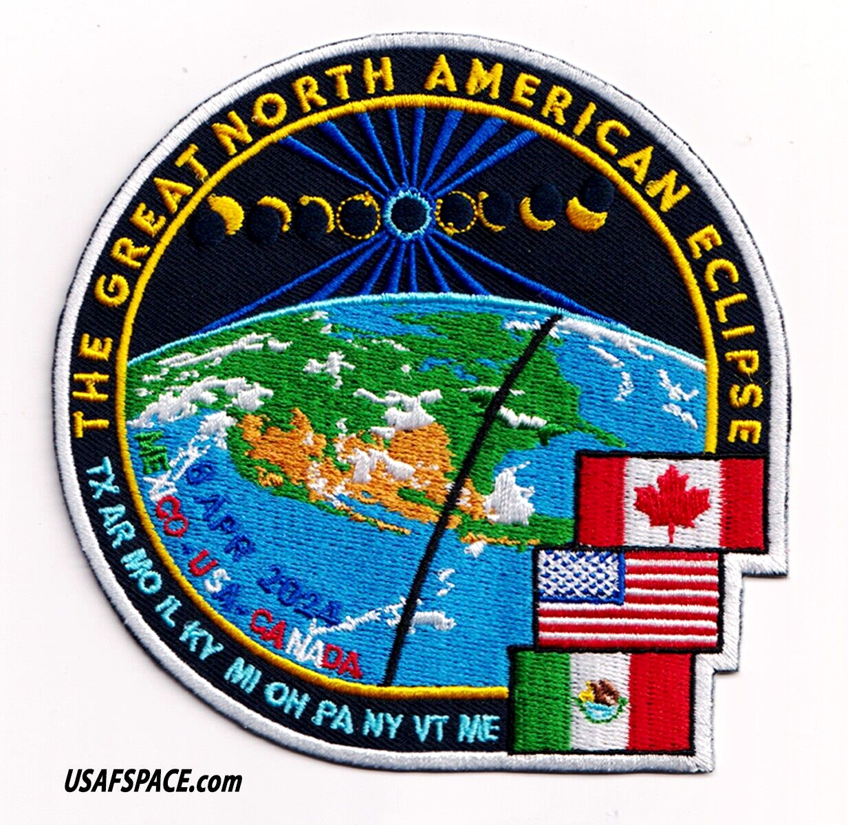 The Great North American Eclipse 2024ORIGINAL Tim GagnonAB Emblem