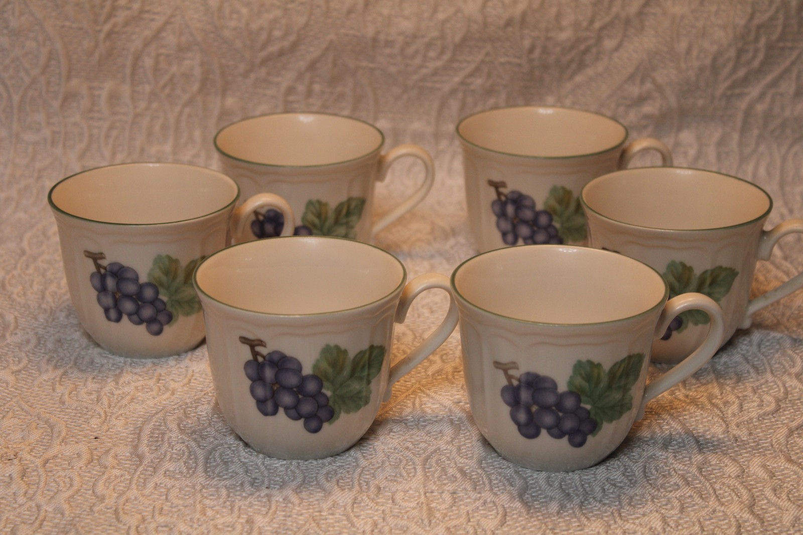 Rare Vintage Epoch Noritake Market Day coffee cups. Set of 6. #E801. Rare Vintage Epoch Noritake Market Day coffee cups. Set of 6. #E801.