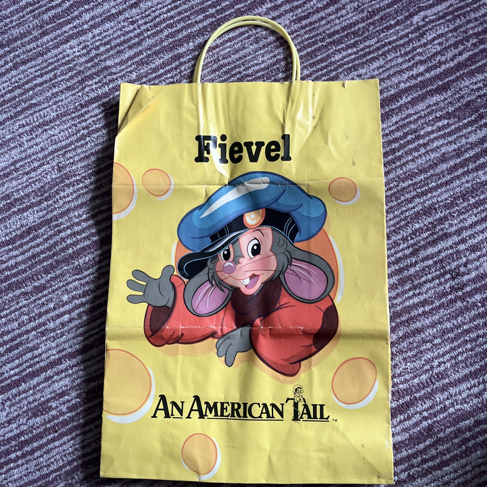 Rare Vintage 1986 promo paper gift bag Fievel Mousekewitz An American Tail Sears