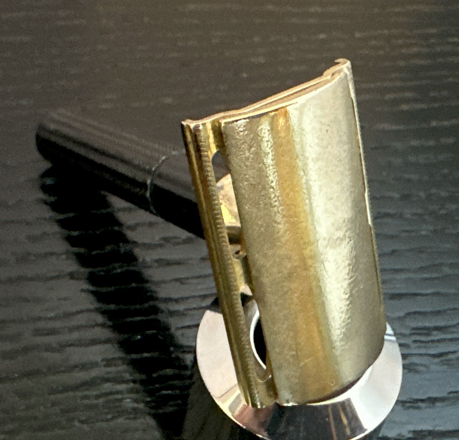 Vintage Gillette Gold & Black Fat Handle Tech/Triangular Slots