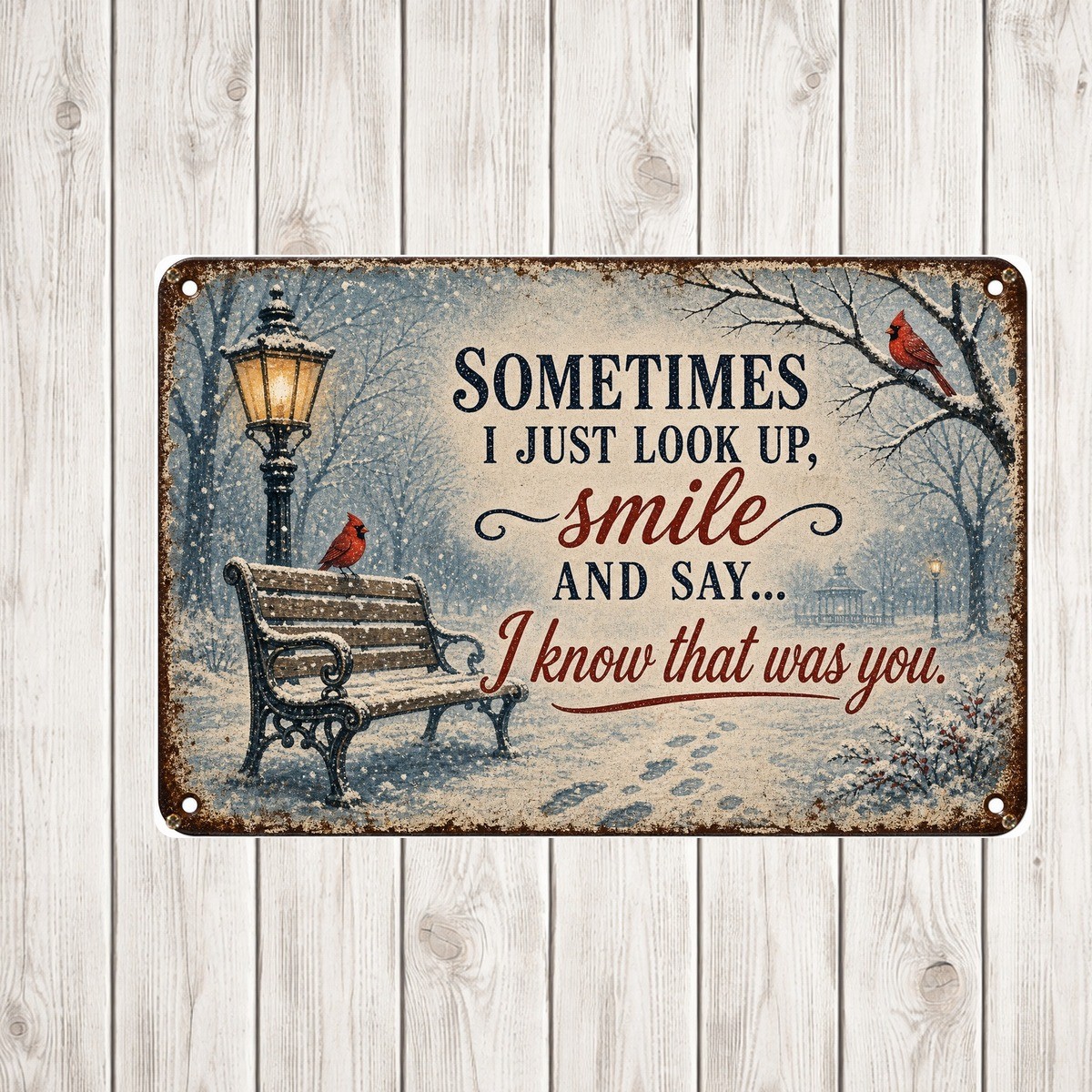 Sometimes I Just Look Up Smile Say I Know That Was You Faith Metal Sign