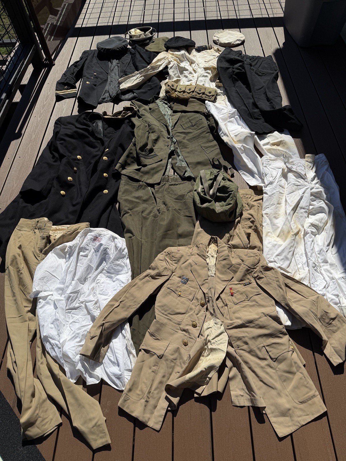 ⁠Vintage WWII US Navy Aviation Officer Uniform Lot Named R Kunnold Aviator Wings