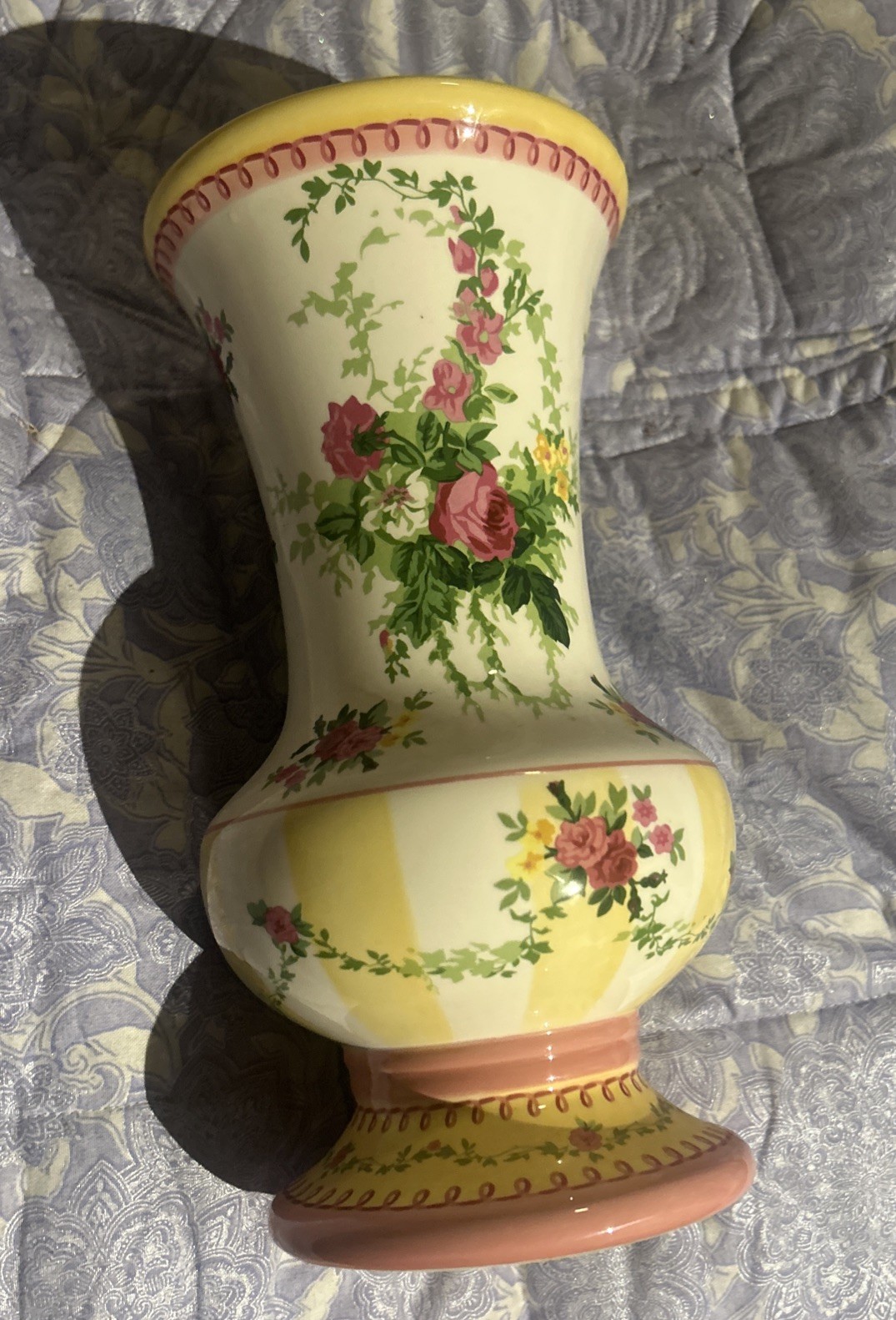 Vintage 1994 Laura Ashley FTD Ceramic Pedestal Vase Perfect Condition