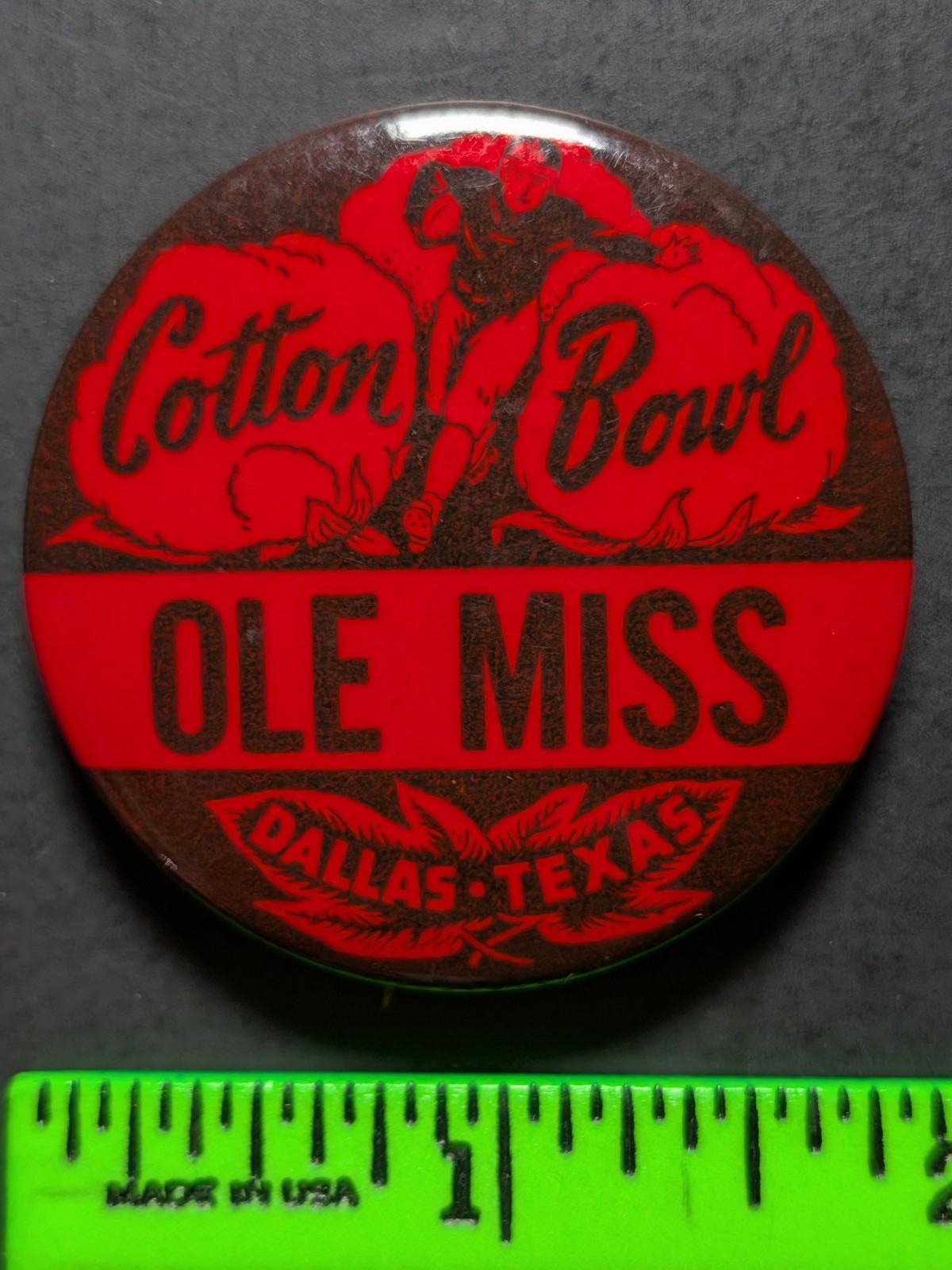 Vintage Ole Miss University Cotton Bowl Pinback Pin