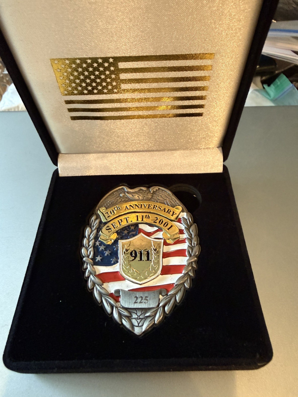 Official WHMO 9/11 20th Anniversary Boxed Challenge Coin Serialized #225