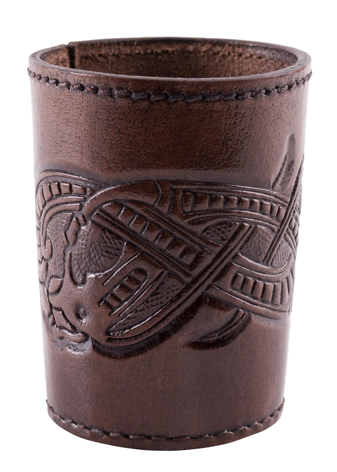 Ulfberth - Viking dice Cup with Embossed Motif - Genuine Leather - Medieval L...