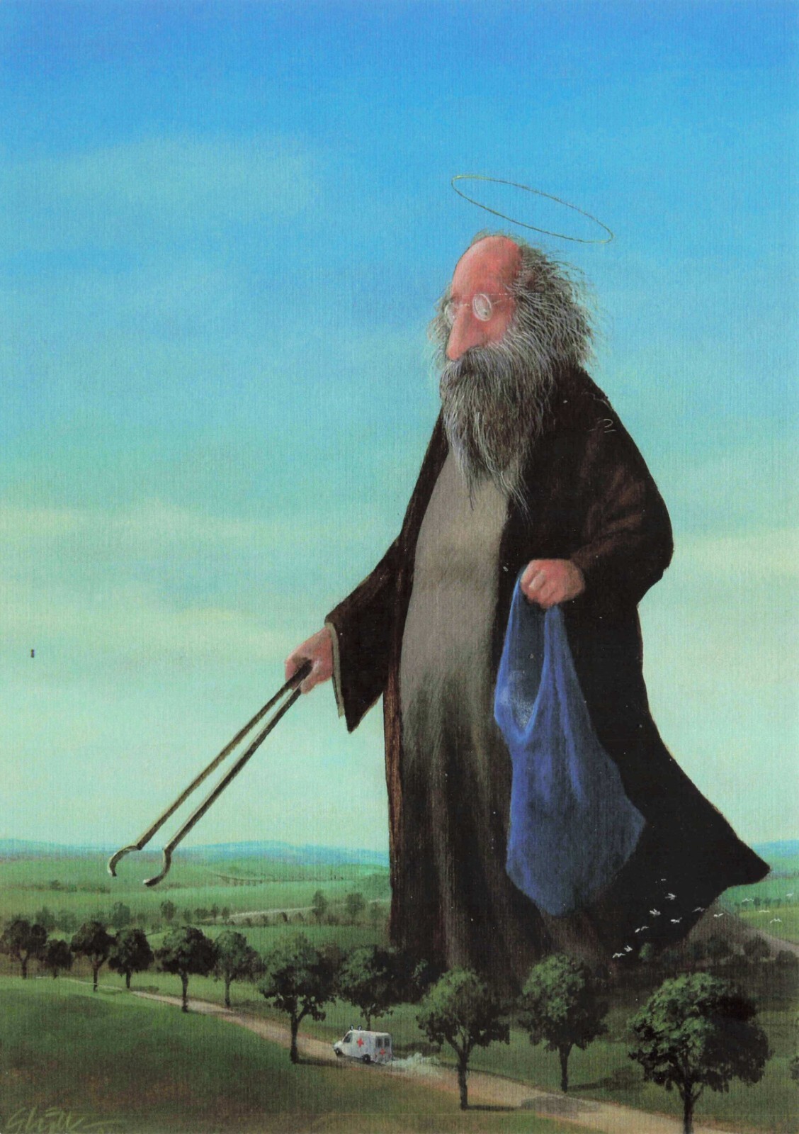 Everything Will Be Fine by Gerhard Gluck Vintage Fantasy Art Postcard Unposted