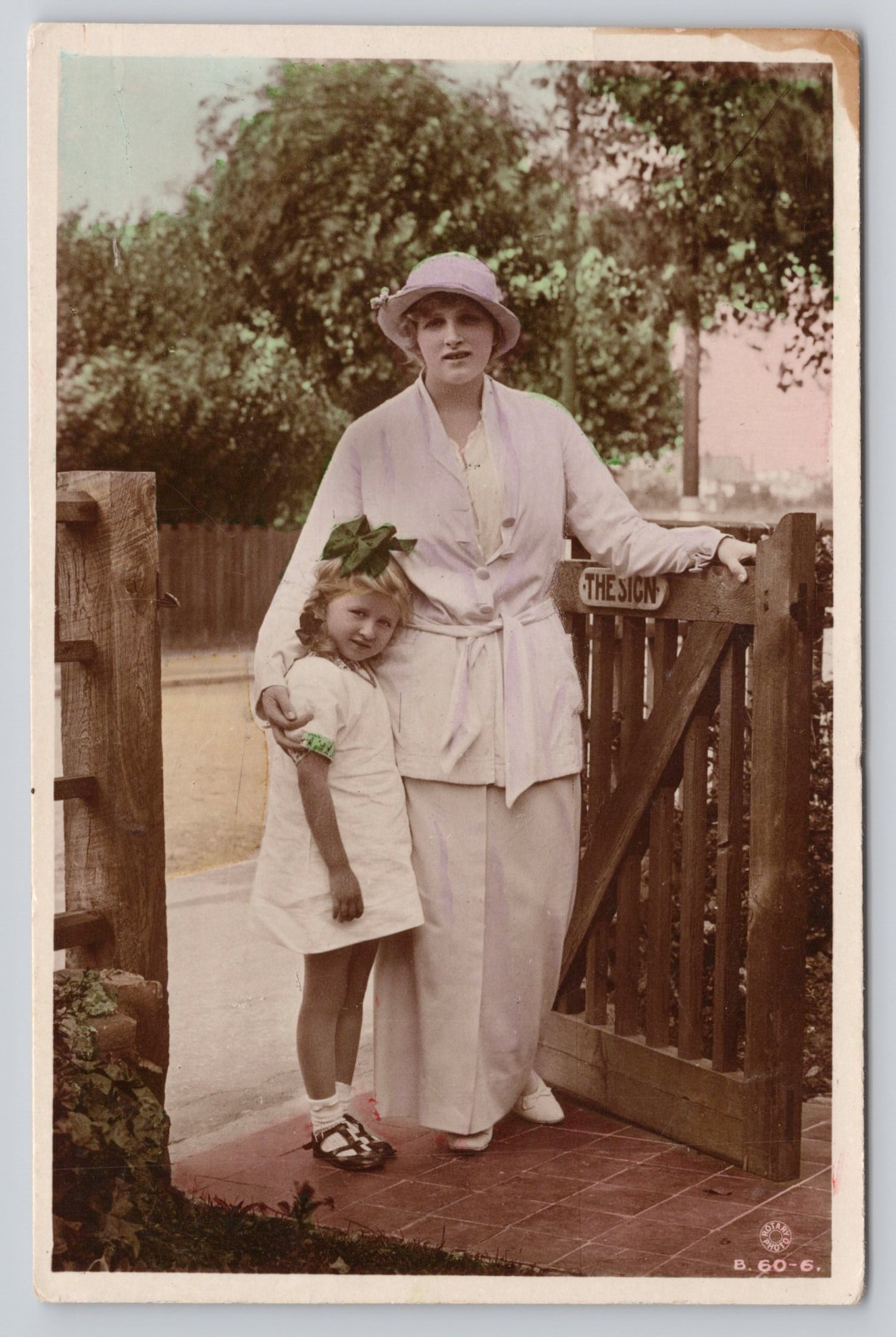 RPPC British Beauty Actress Gladys Cooper & Daughter Joan Hand-Painted Postcard
