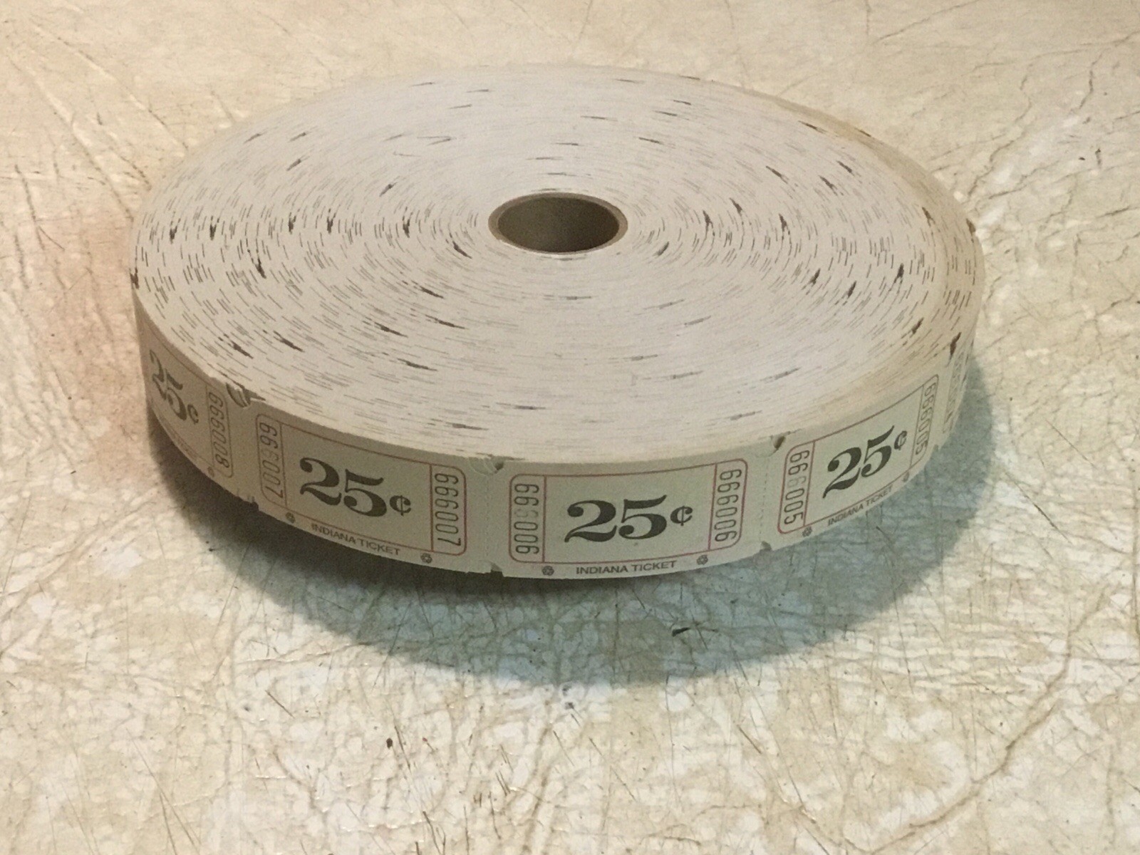 Vintage/antique amusement park ticket Roll 25 Cents NEW Indiana Ticket Company