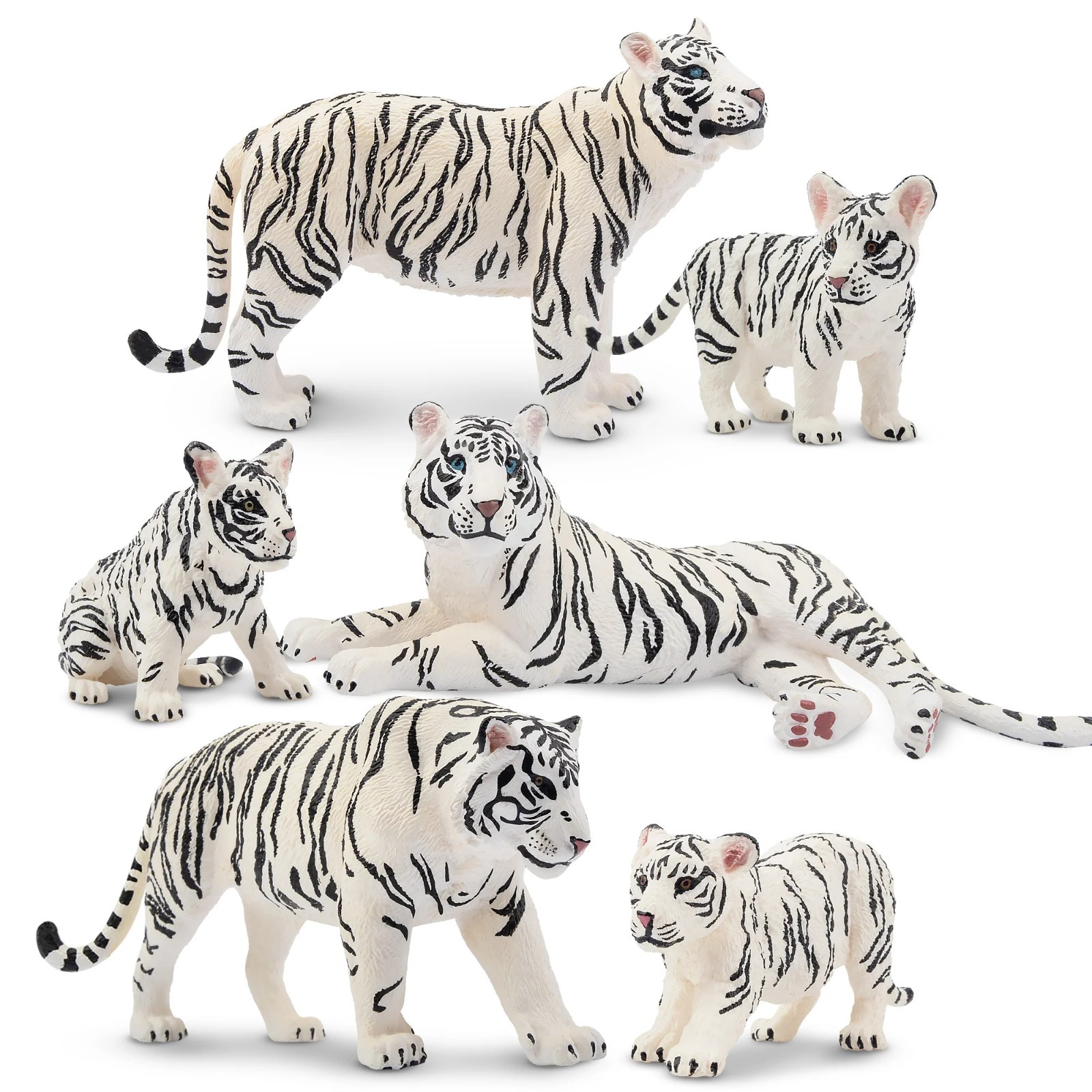 Toymany 6pcs Tiger Animal Figurine, Realistic, Collectible Hand-painted  Toy Set