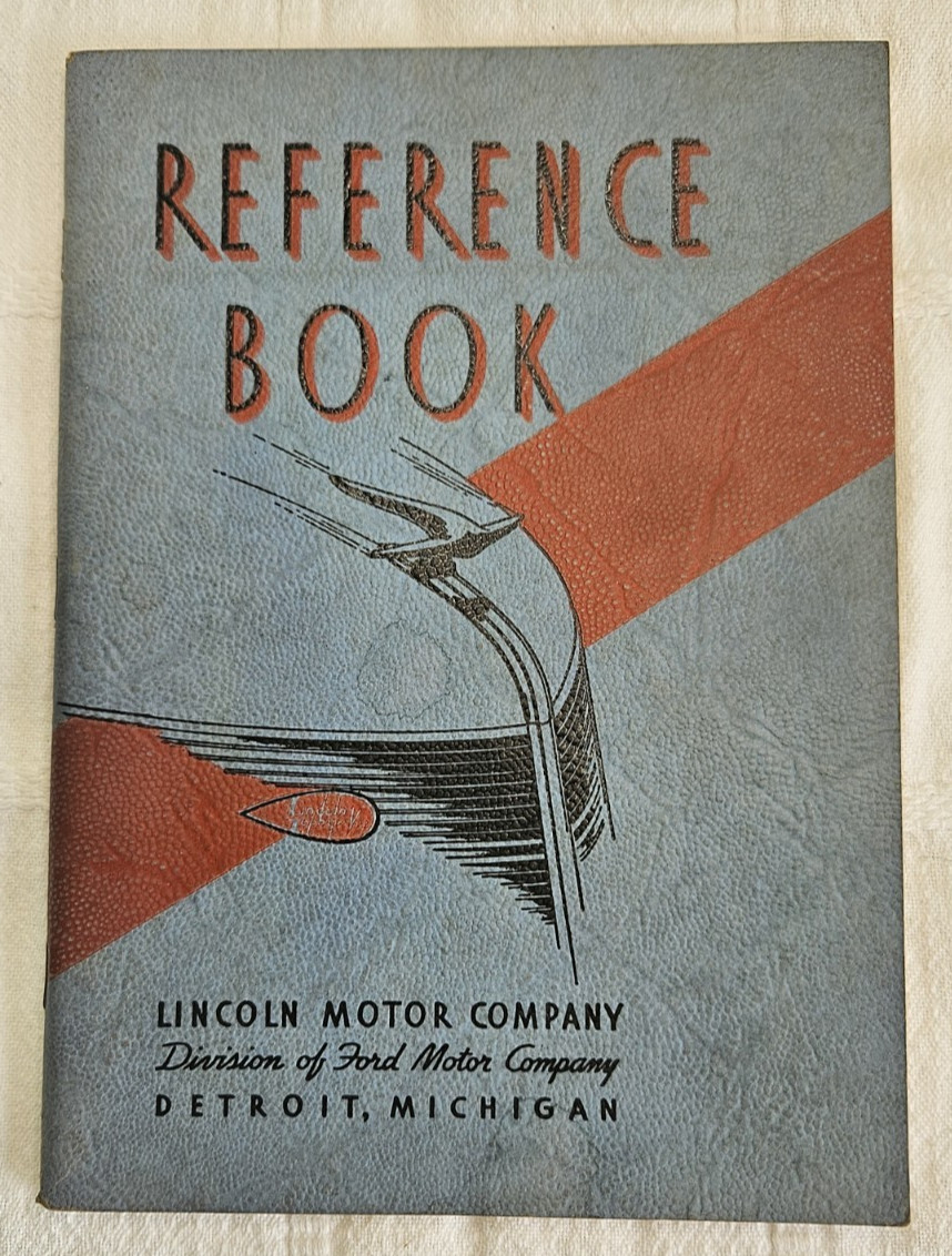 1937 Lincoln Zephyr Reference Book/ Original Owners Manual
