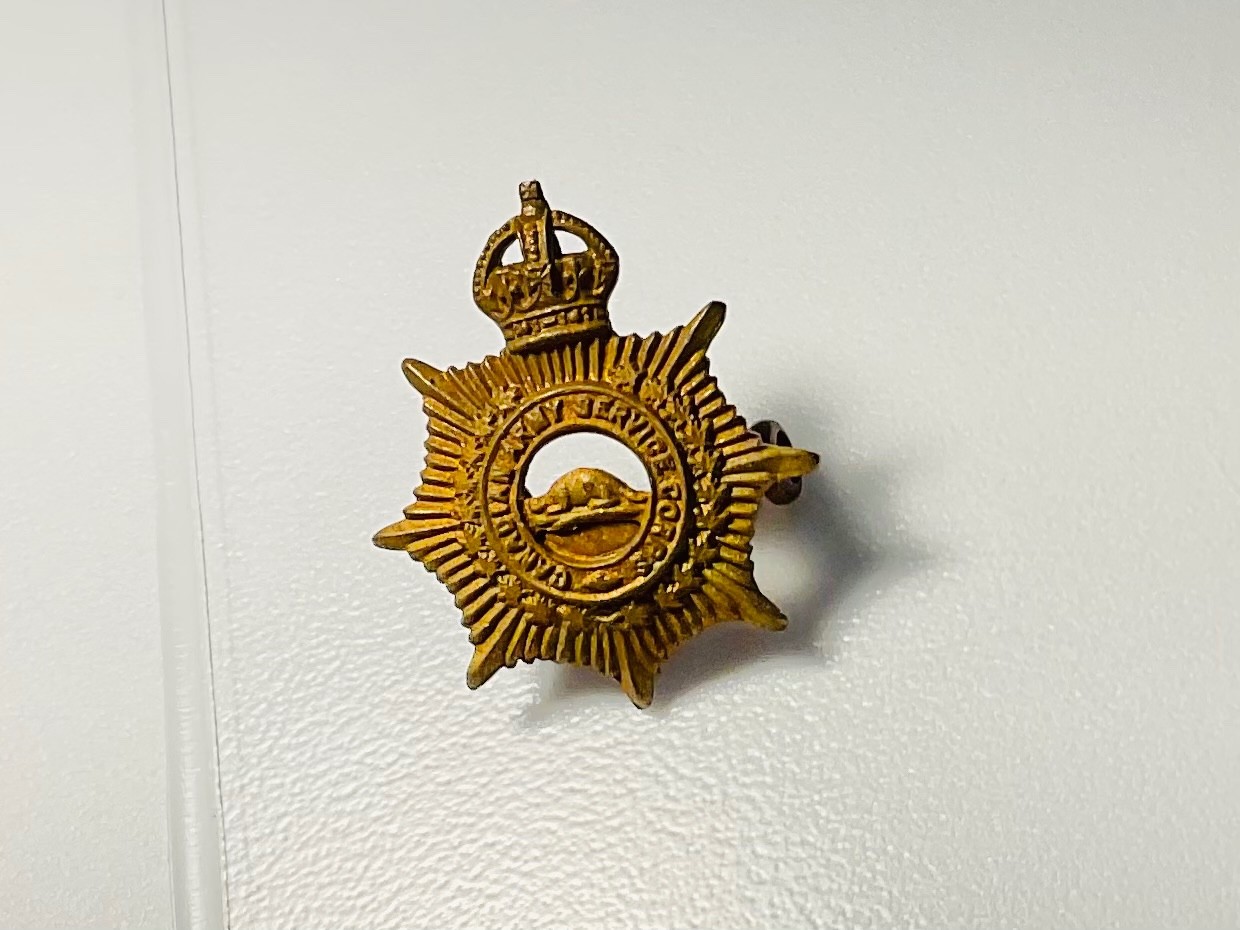 WWII Canadian South Alberta Regiment Cap Badge King\'s Crown Canada Original