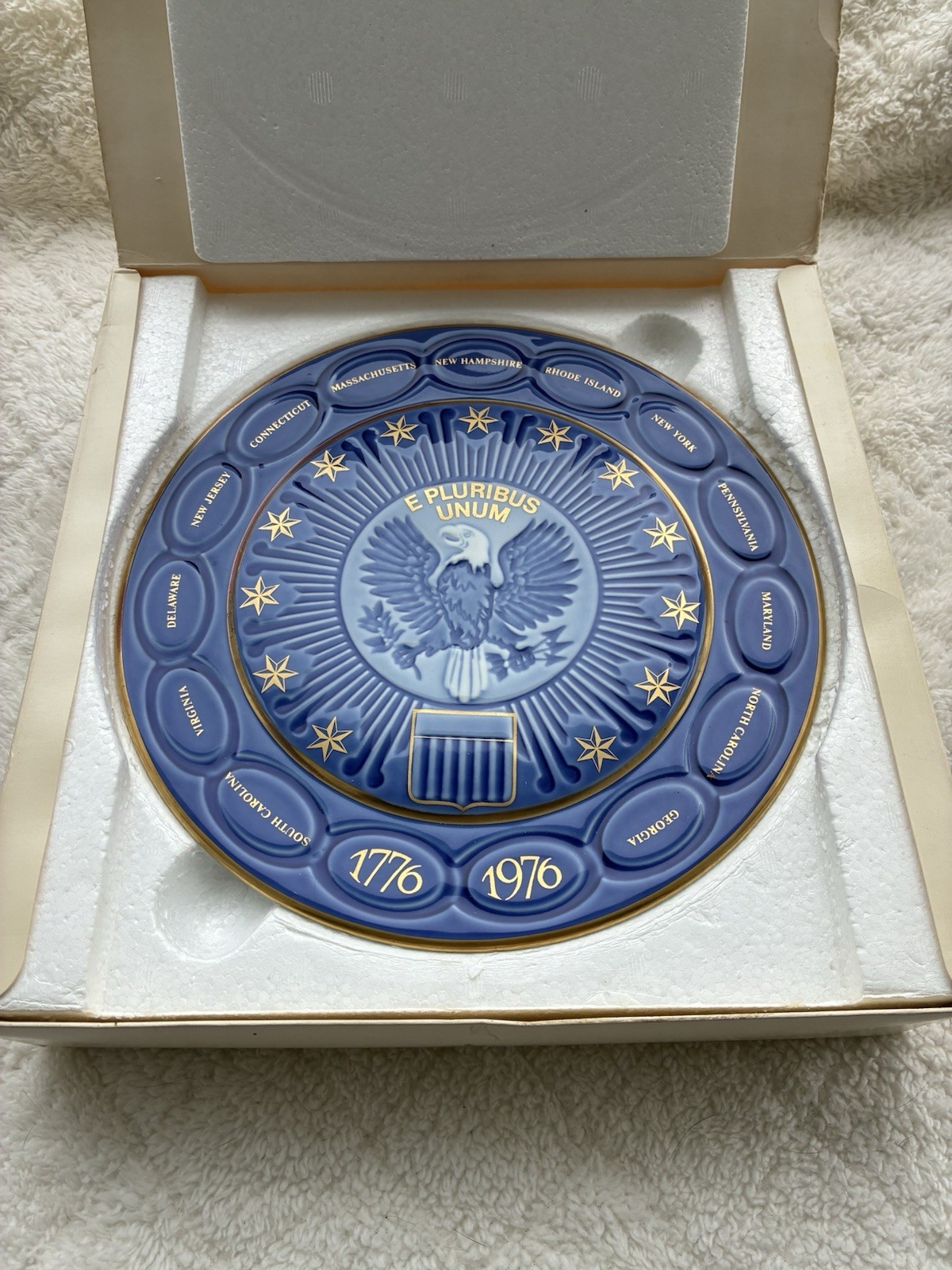 Bing & Grondahl B&G US Bicentennial Plate 1776-1976 Porcelain Eagle In Orig Box⁠