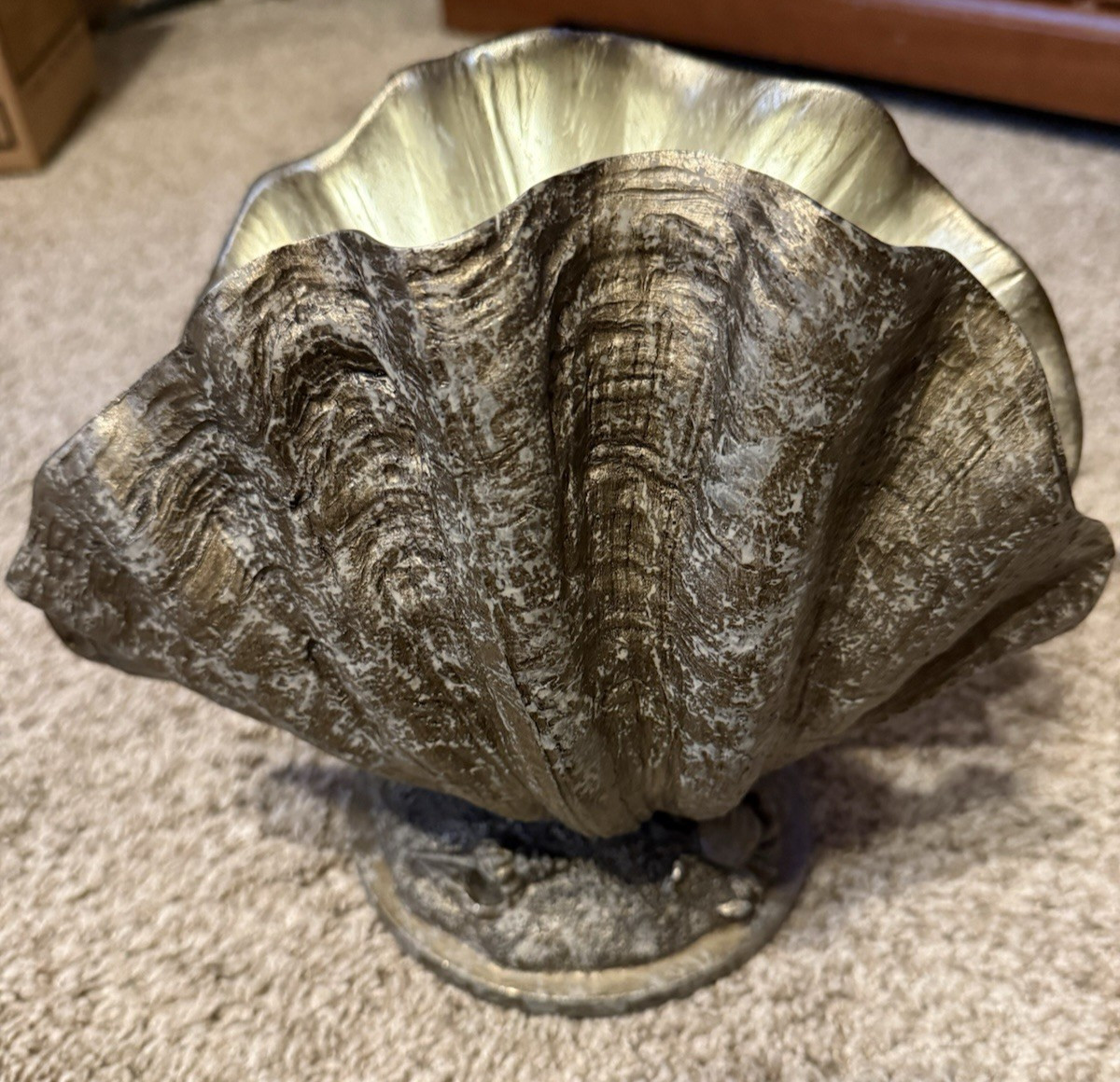 Vtg Clam Shell Lamp Nautical Beach Art Deco Hollywood Regency Light 9\