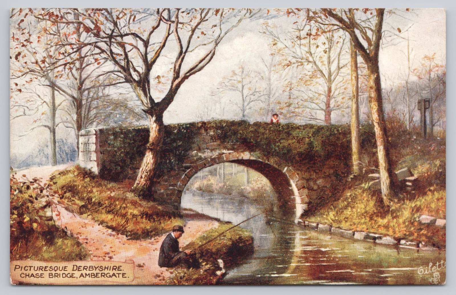 Raphael Tuck Oilette Chase Bridge Ambergate Derbyshire Postcard