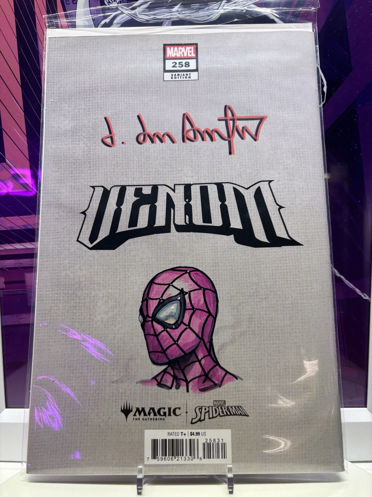 Marvel Venom #258 MTG Dan Dos Santos Spider-Man Remarque Remark Sketch 1/1 Auto