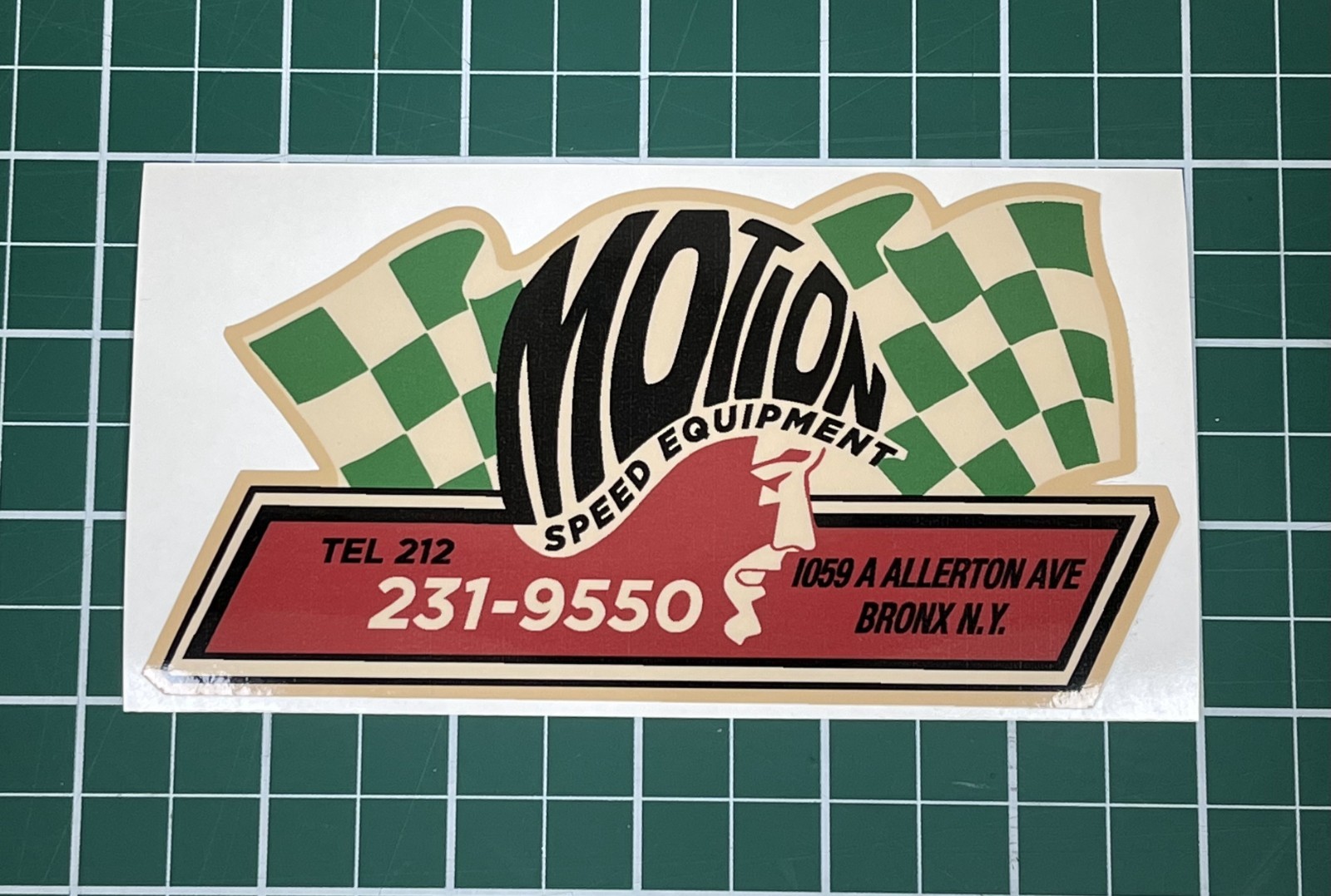 NEW MOTION Speed Equipment Bronx NY. Vintage 60's Racing Decal sticker