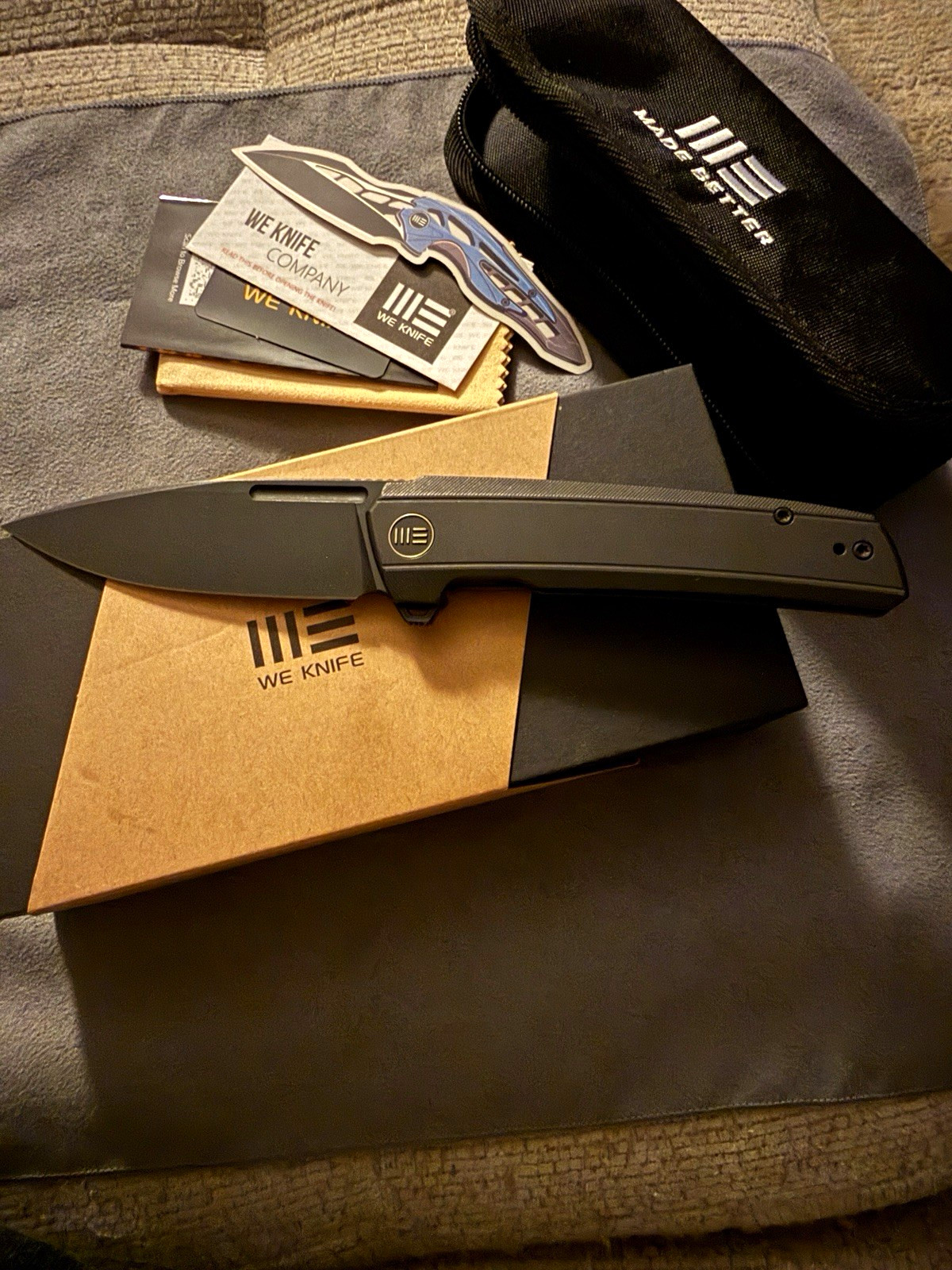 WE Knife Speedster WE21021B CPM 20CV Blade Black Titanium Framelock