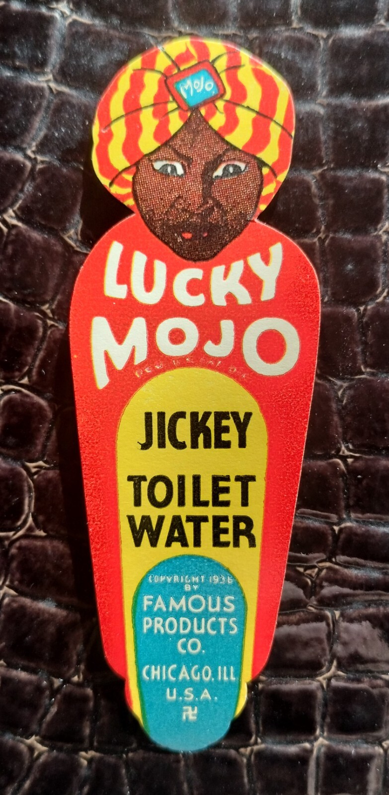 1936 Lucky Mojo Jickey Toilet Water Famous Products Label Valmor