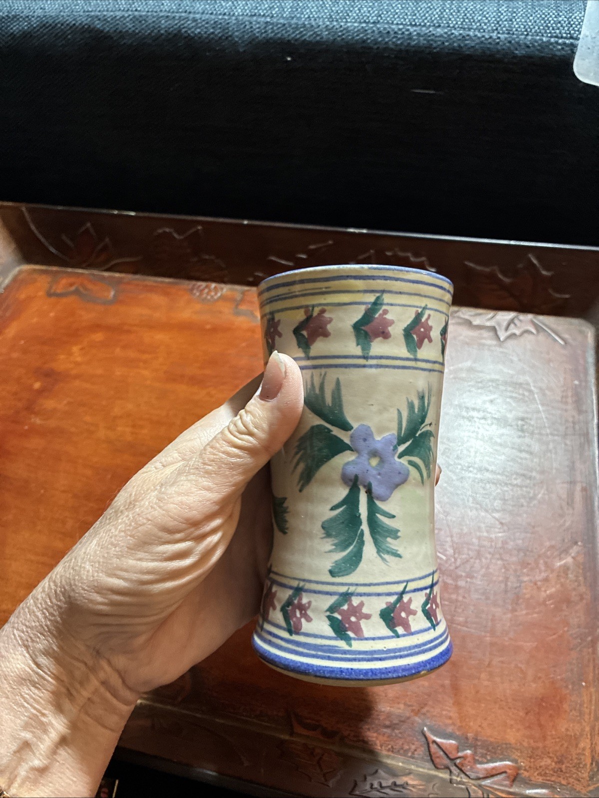VTG Weller Pottery Bonito Vase- Hand Painted Floral Art Deco 1920s Artist Signed