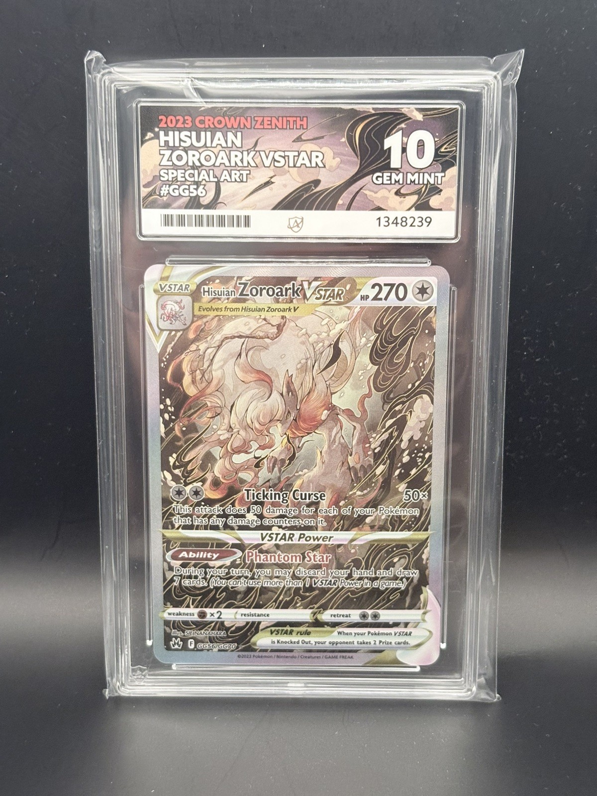 Ace 10 - Hisuian Zoroark VSTAR GG56/GG70 Crown Zenith Galarian Gallery Pokemon