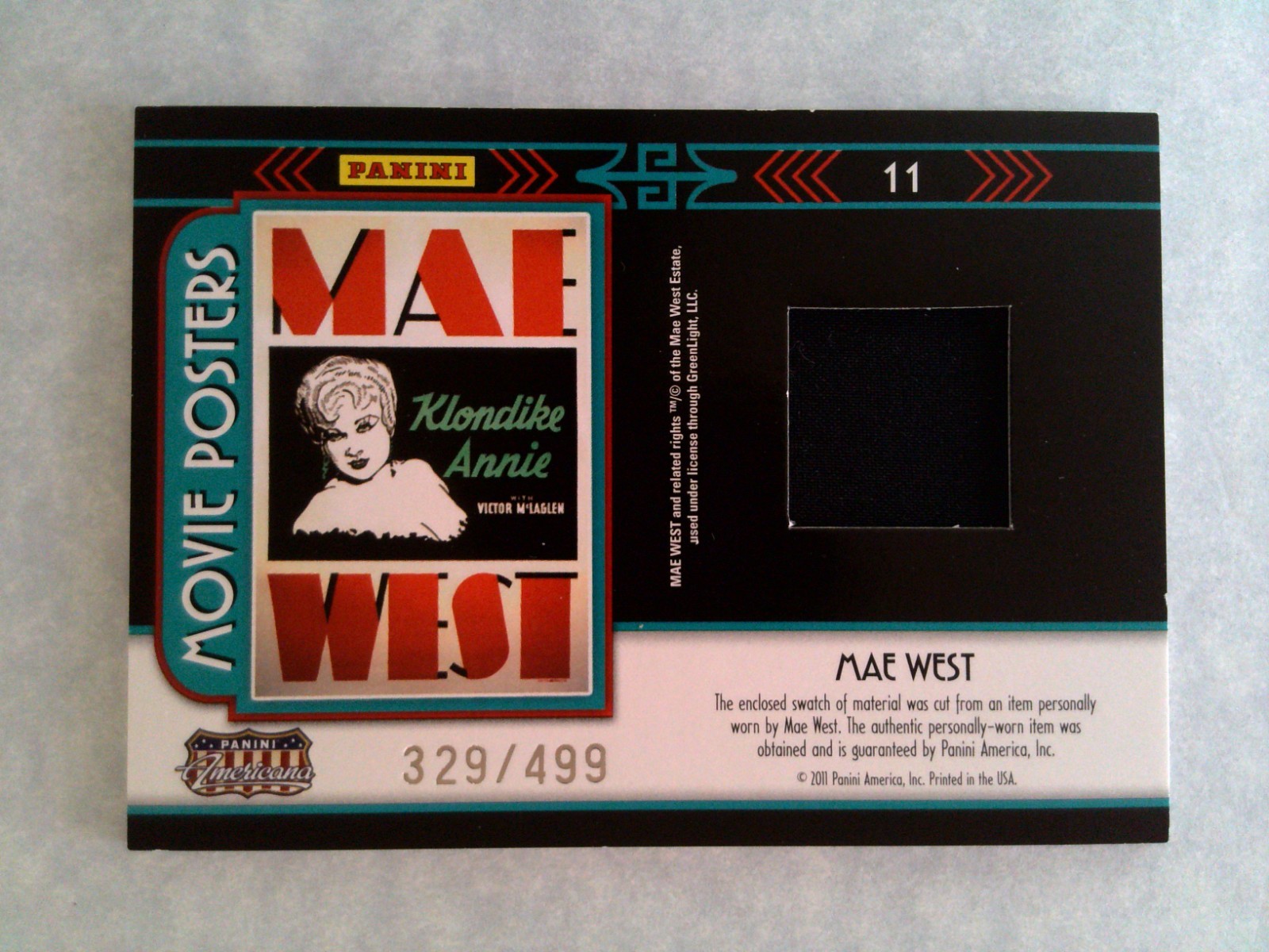 2011 Americana Movie Posters Materials /499 Mae West (Klondike Annie) #11