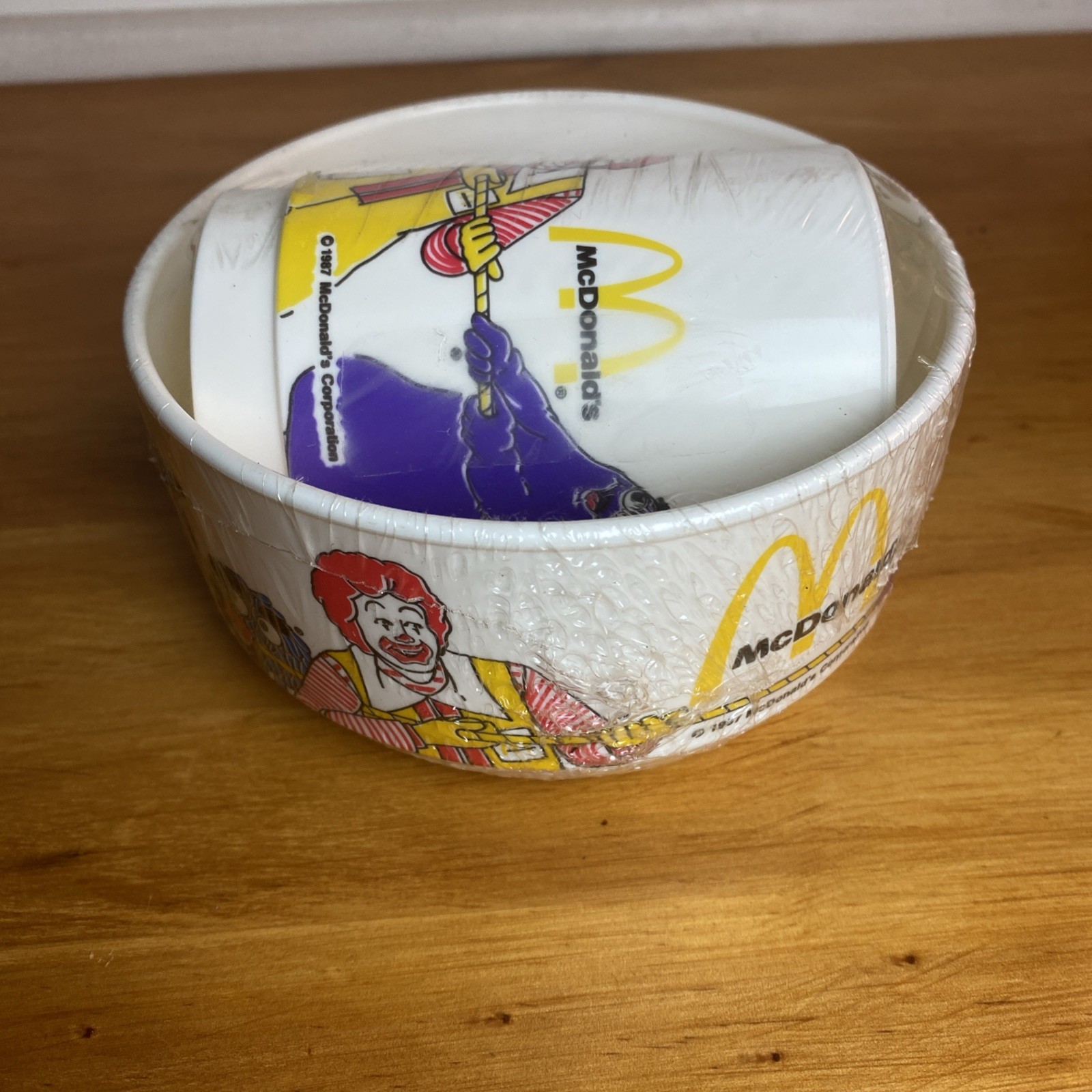 VTG  1987 McDonald’s Plastic Bowl & Cup Set SEALED - Ronald Grimace Hamburglar 