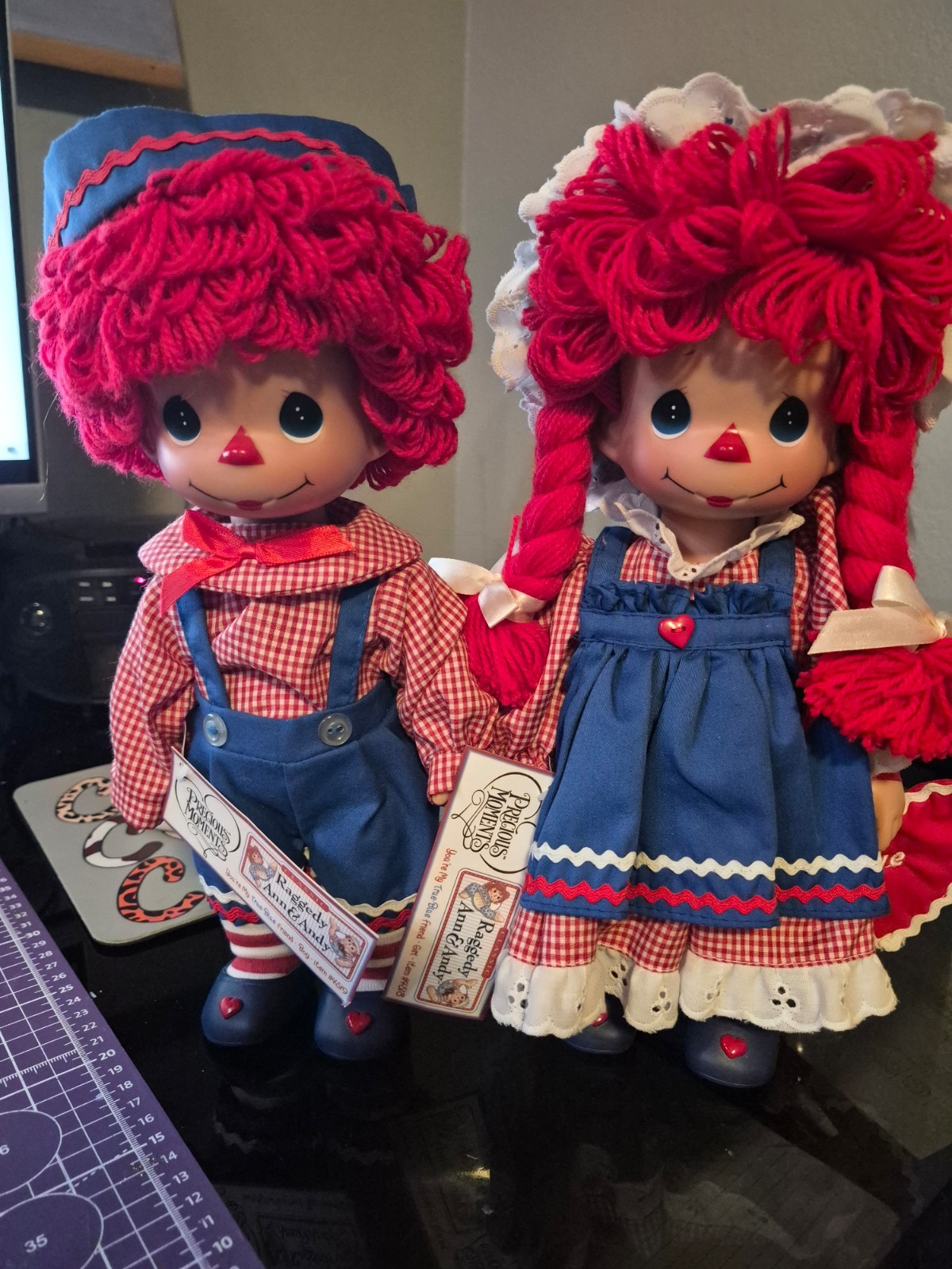Vtg Precious MomentsRaggety Ann & Andy dolls 12 in New