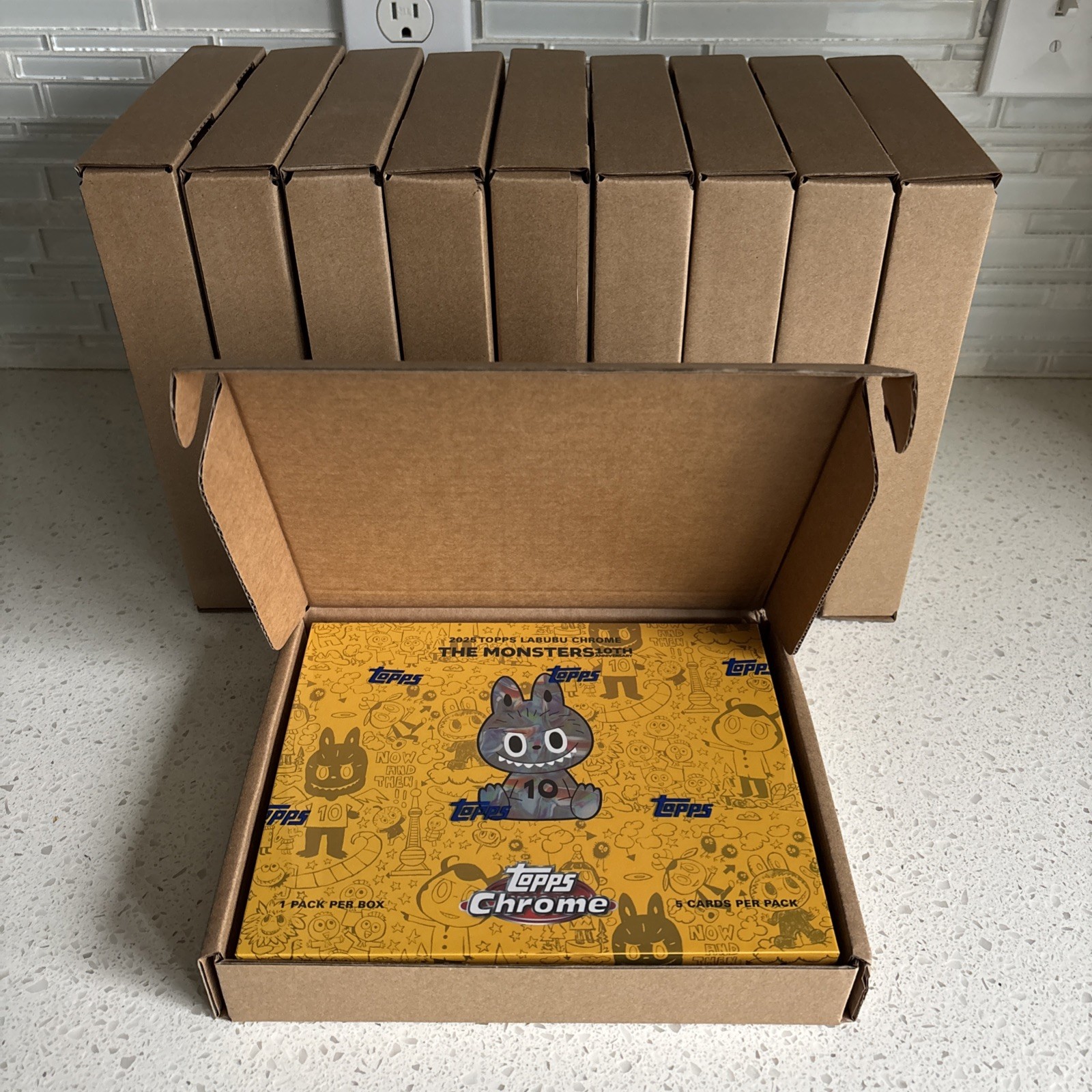 Lot Of (10) 2025 Topps Chrome Labubu Factory Sealed Hobby Box 10th Anniversary