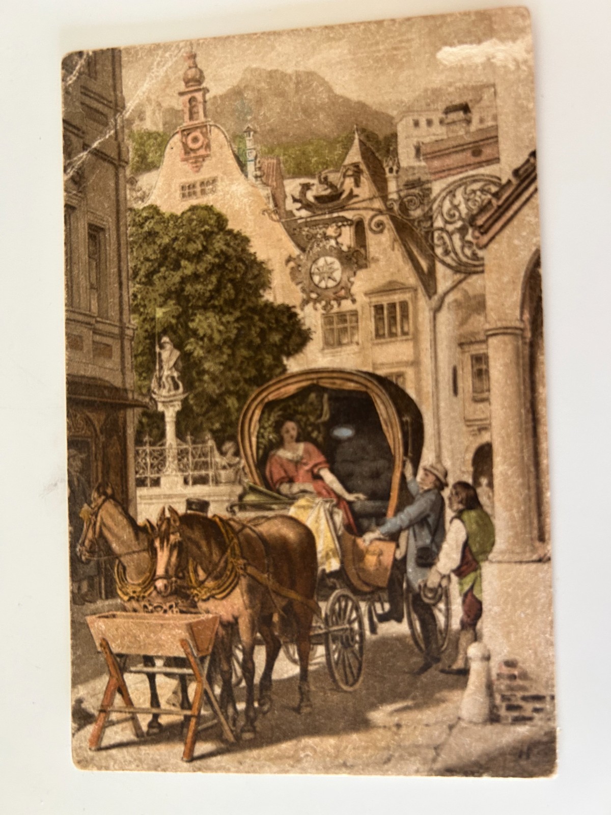 Schwind Die Hochzeitsreise La Lune de Miel Honeymoon Vintage Postcard
