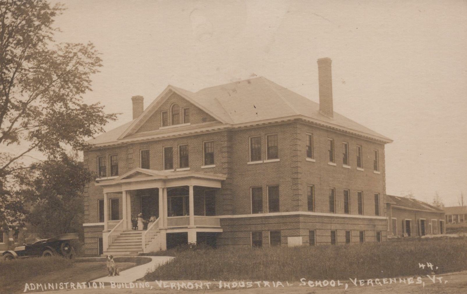 RPPC Postcard Administration Building Vermont Industrial School Vergennes VT 
