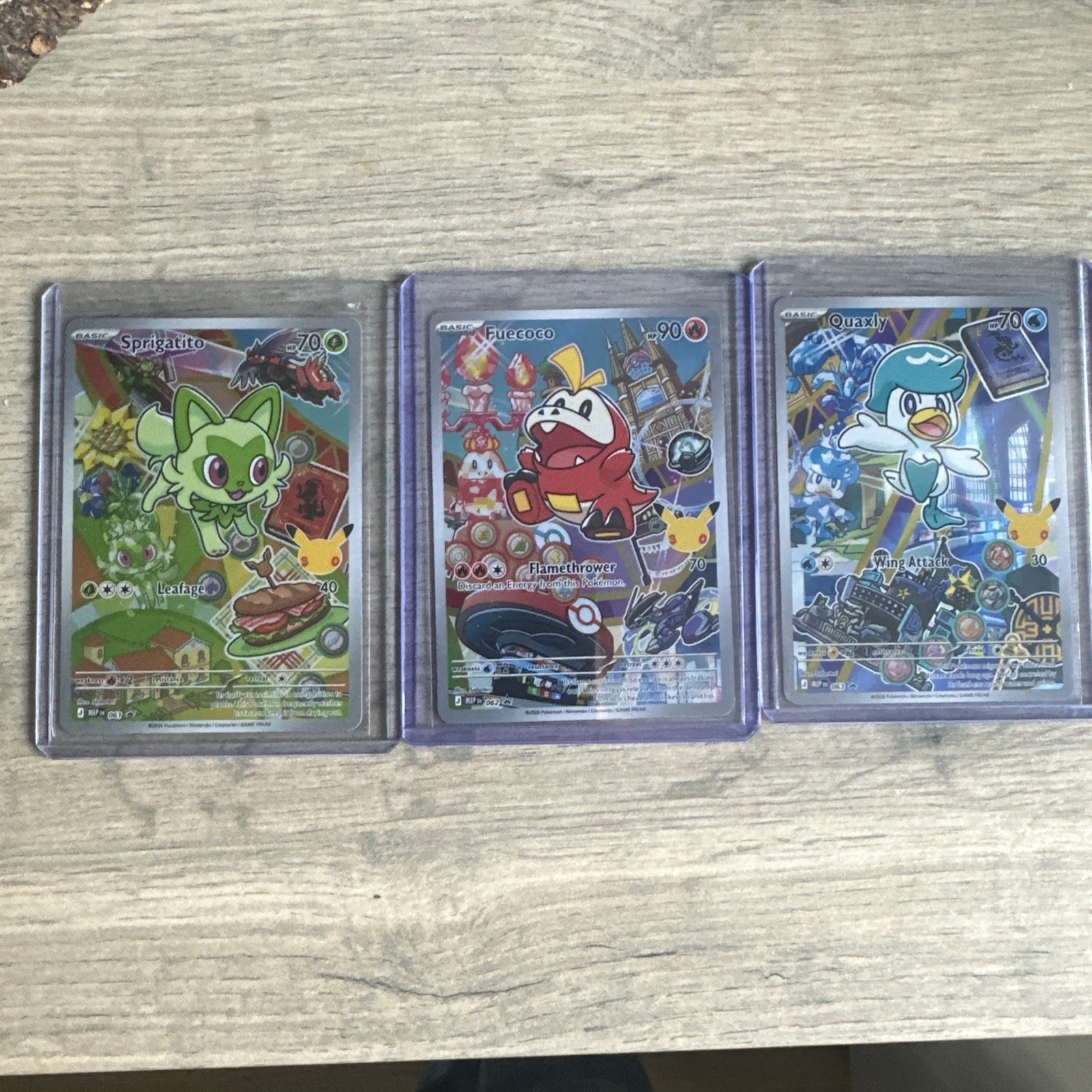 Sprigatito Fuecoco Quaxly SERIES 3 First Partner Illustration   FULL SET MINT