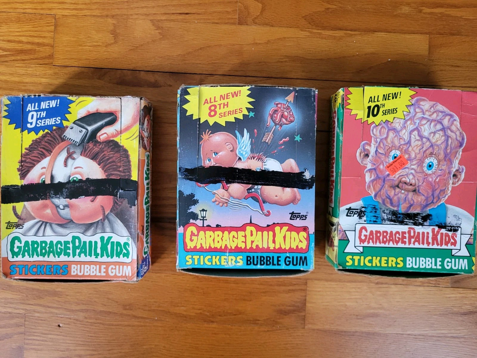 Vtg 1987-88 GARBAGE PAIL KIDS Empty Card Boxes Series Bundle.  3 Boxes Included.