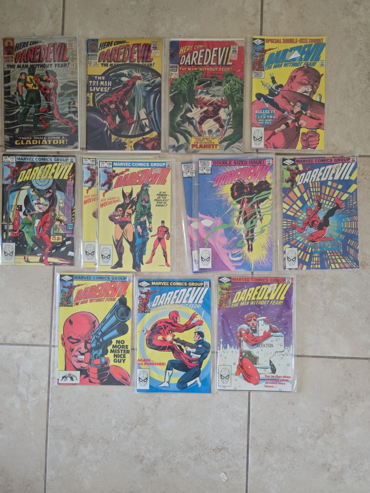 Daredevil Comic Book Huge Lot #18,22,28,181-184,186,190(2),196(2),197 and...