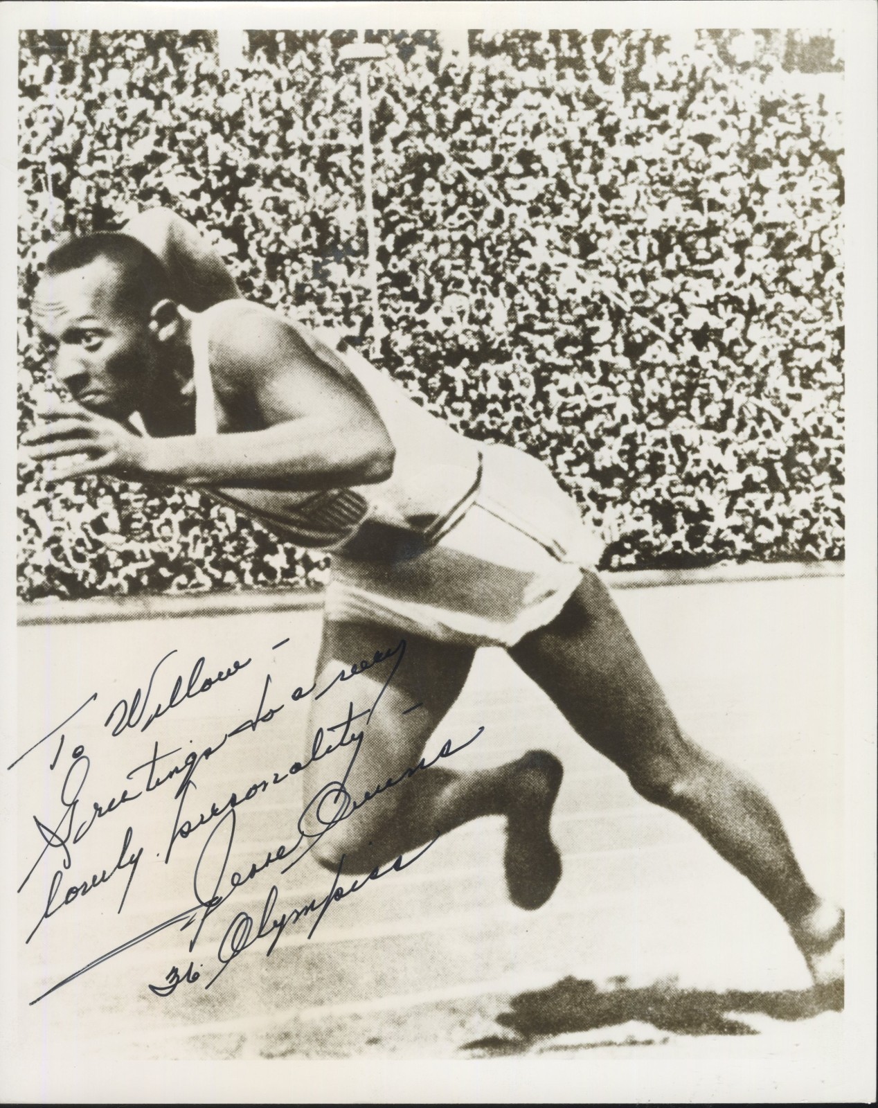 Jesse Owens ~ Signed Autographed 1936 Olympics Berlin Photo ~ PSA DNA LOA