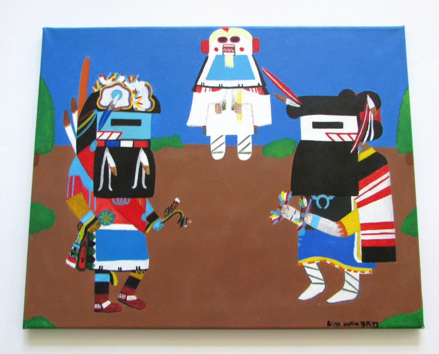 Brion Hattie Zuni Pueblo New Mexico Tribal Dancers Painting