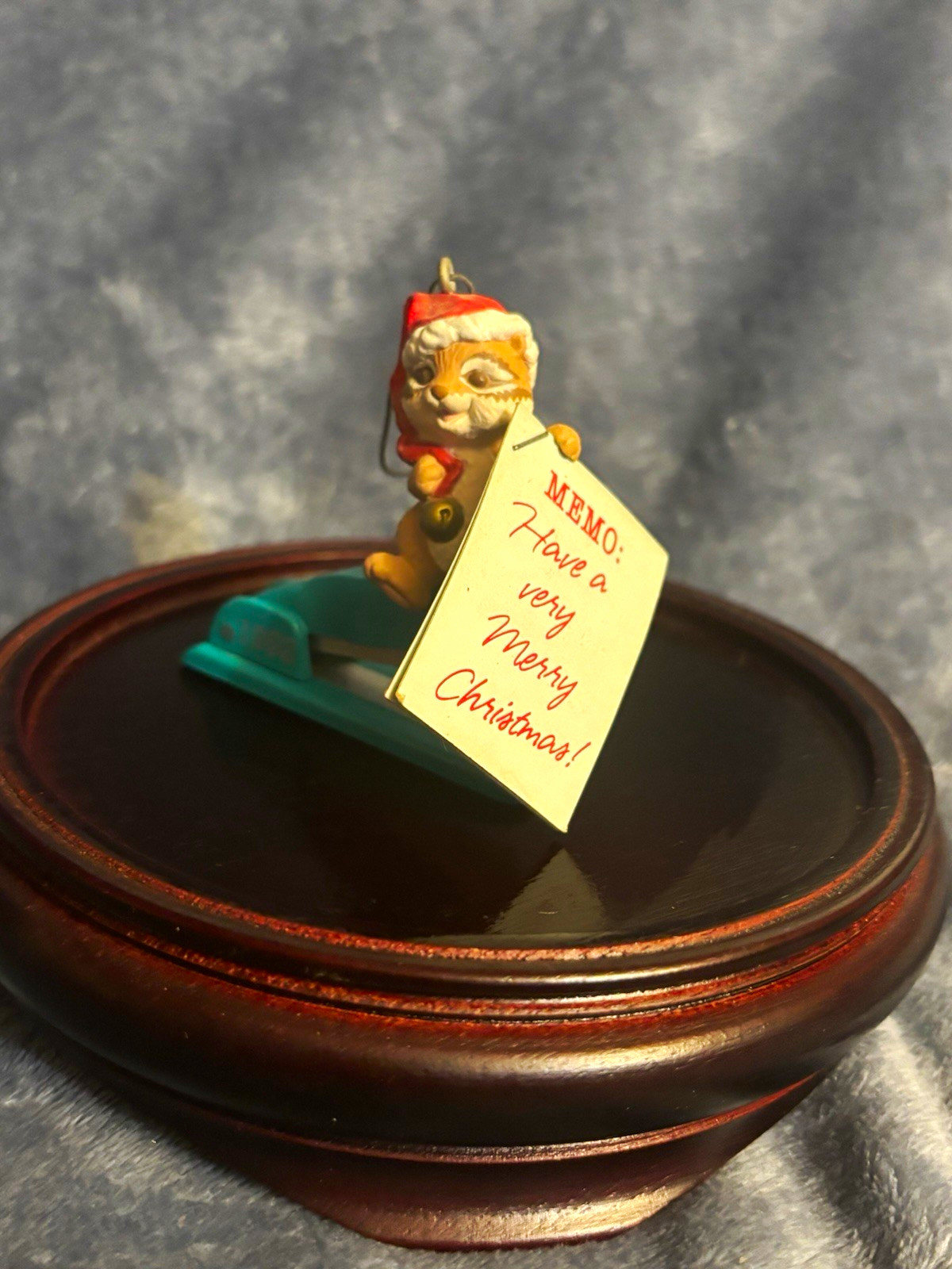 Hallmark 1992 Chipmunk on Stapler Christmas Ornament QX5483