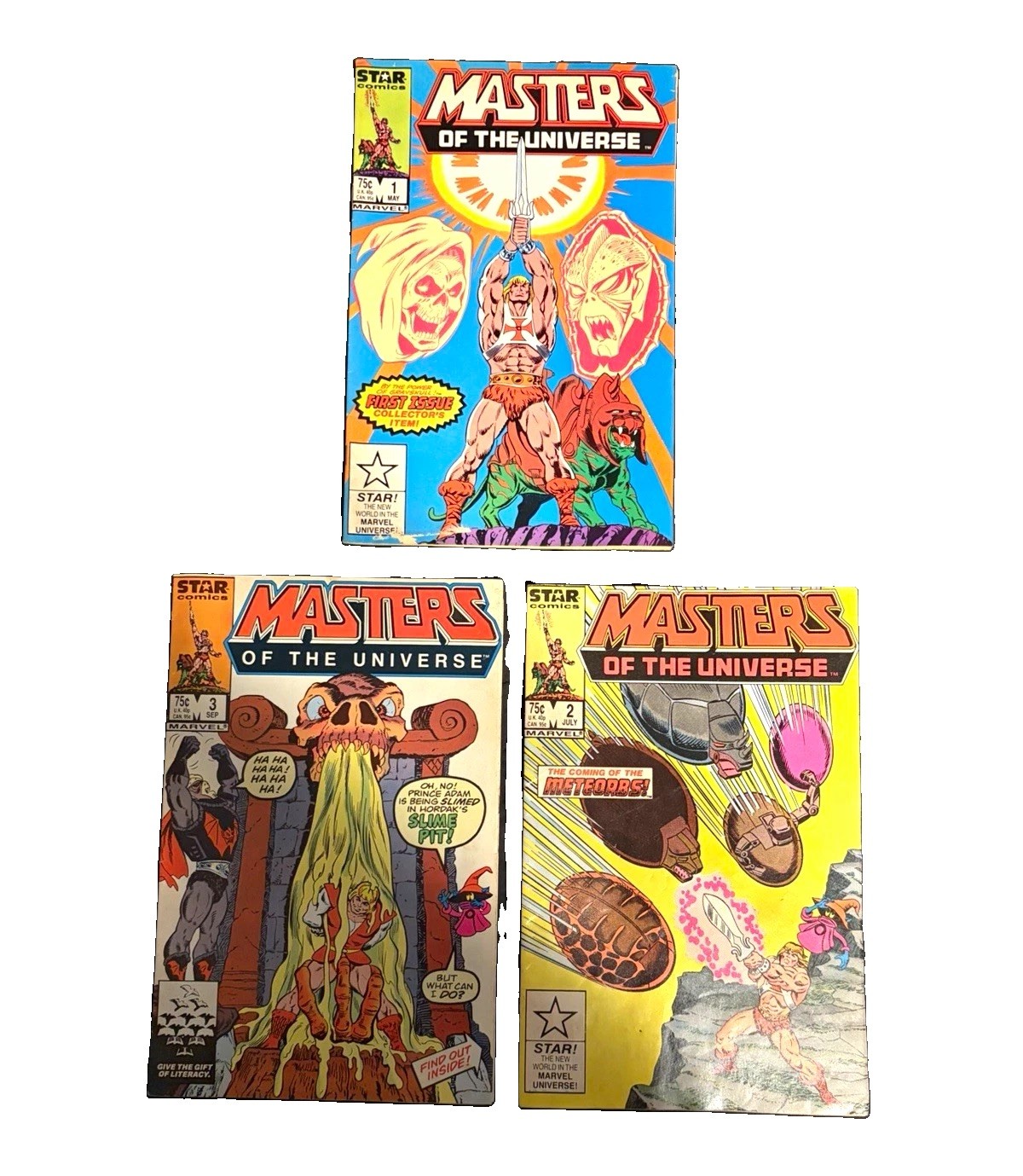 Masters of the Universe Marvel 1986 Comic Book Lot Issues #1-3 He-Man