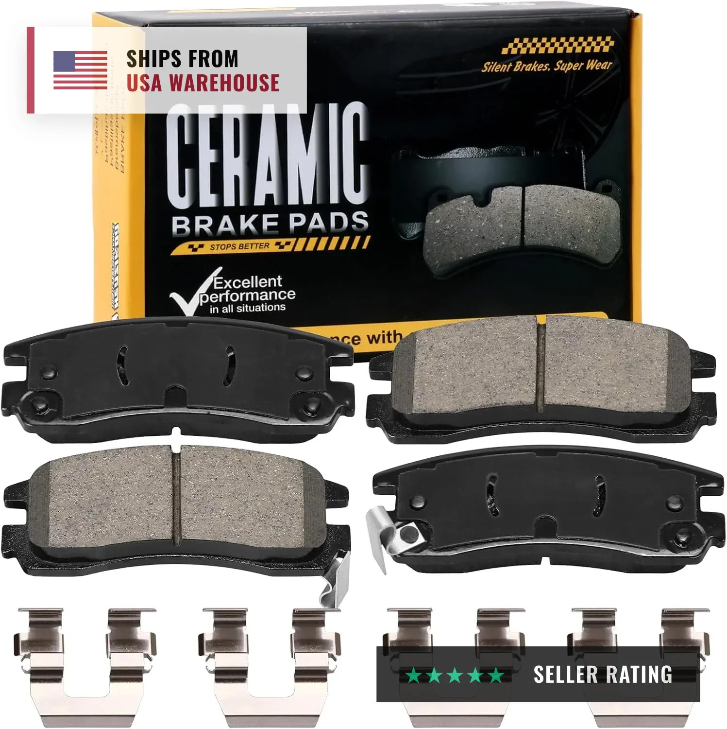 D698 Rear Ceramic Brake Pads Kit Fit For Buick Century 1997-2005, For LaCrosse 2