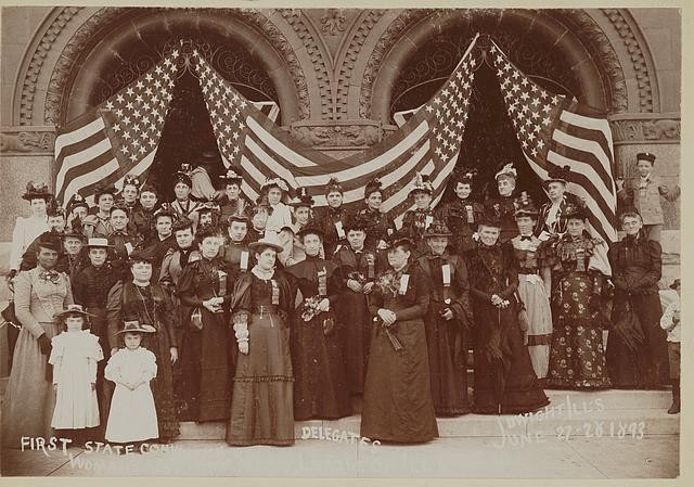 Dwight Illinois 1893 Womens Auxillary Keeley League Convention Group Portrait