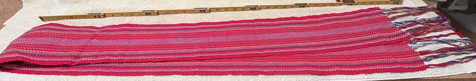 VINTAGE MID-CENTURY LOOM-WOVEN SASH IN THE STYLE OF METIS FROM MANITOBA