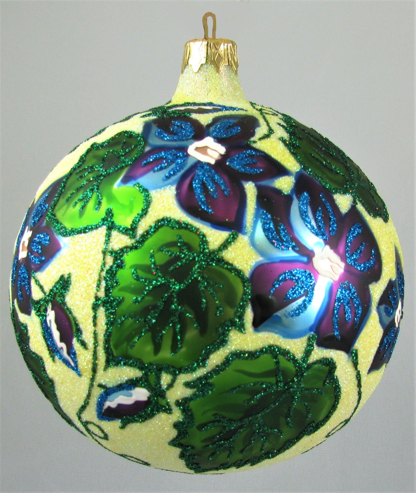 Larry Fraga Designs Flower Ball Ornament Hand Painted Made in Poland 