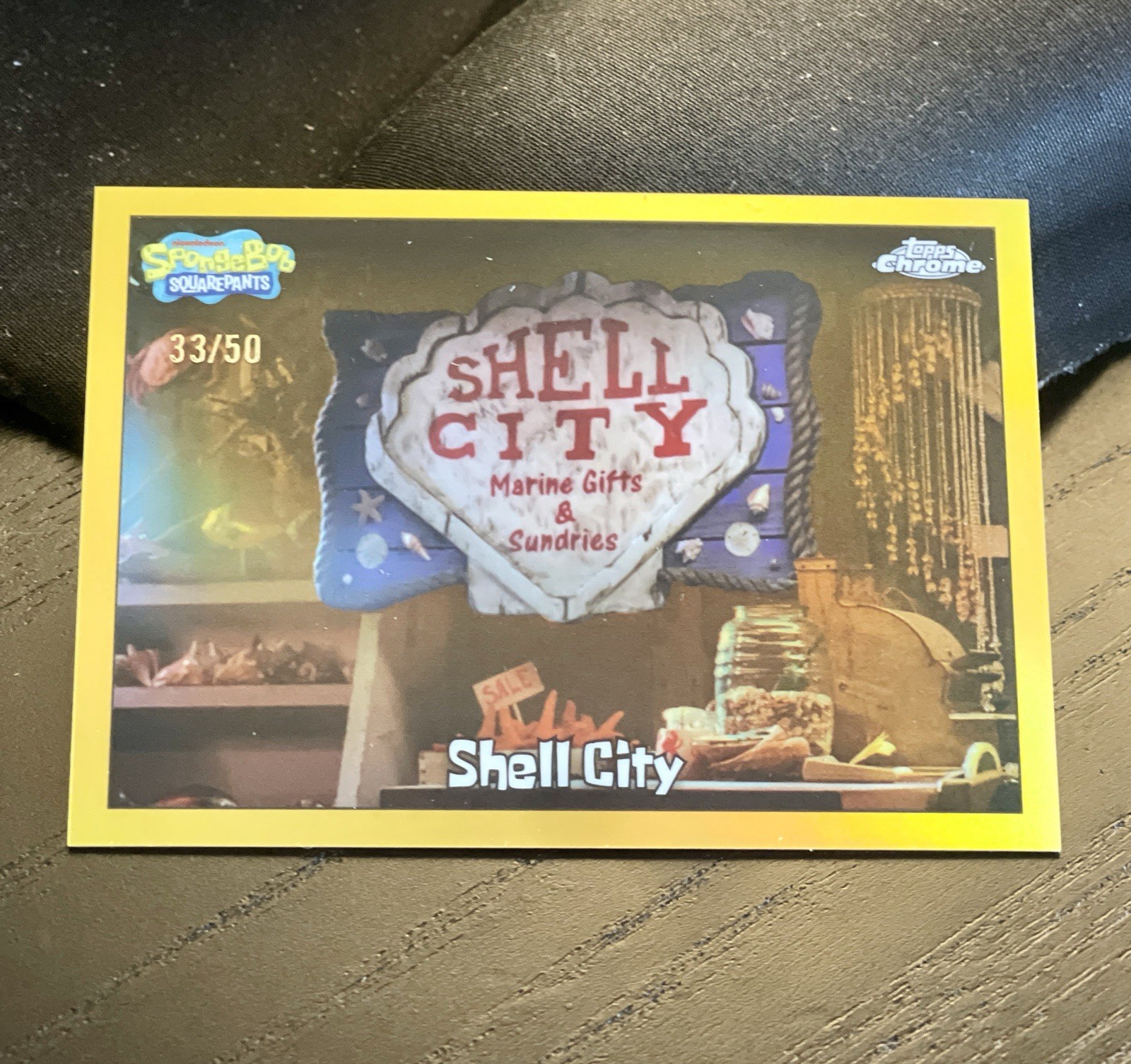 2025 Topps Chrome SpongeBob Squarepants Shell City TRUE Gold Refractor #/50
