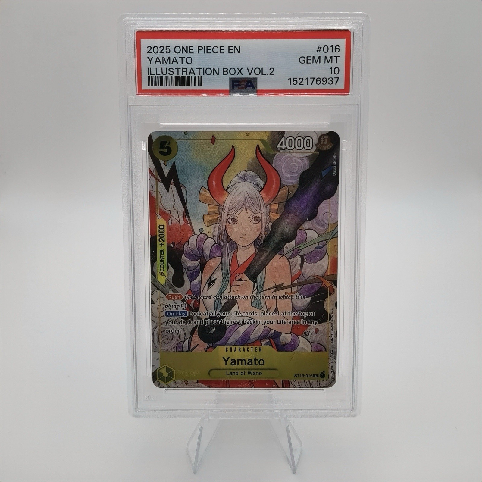 2025 ONE PIECE PROMOS ILLUSTRATION BOX VOL.2 #016 YAMATO PSA 10