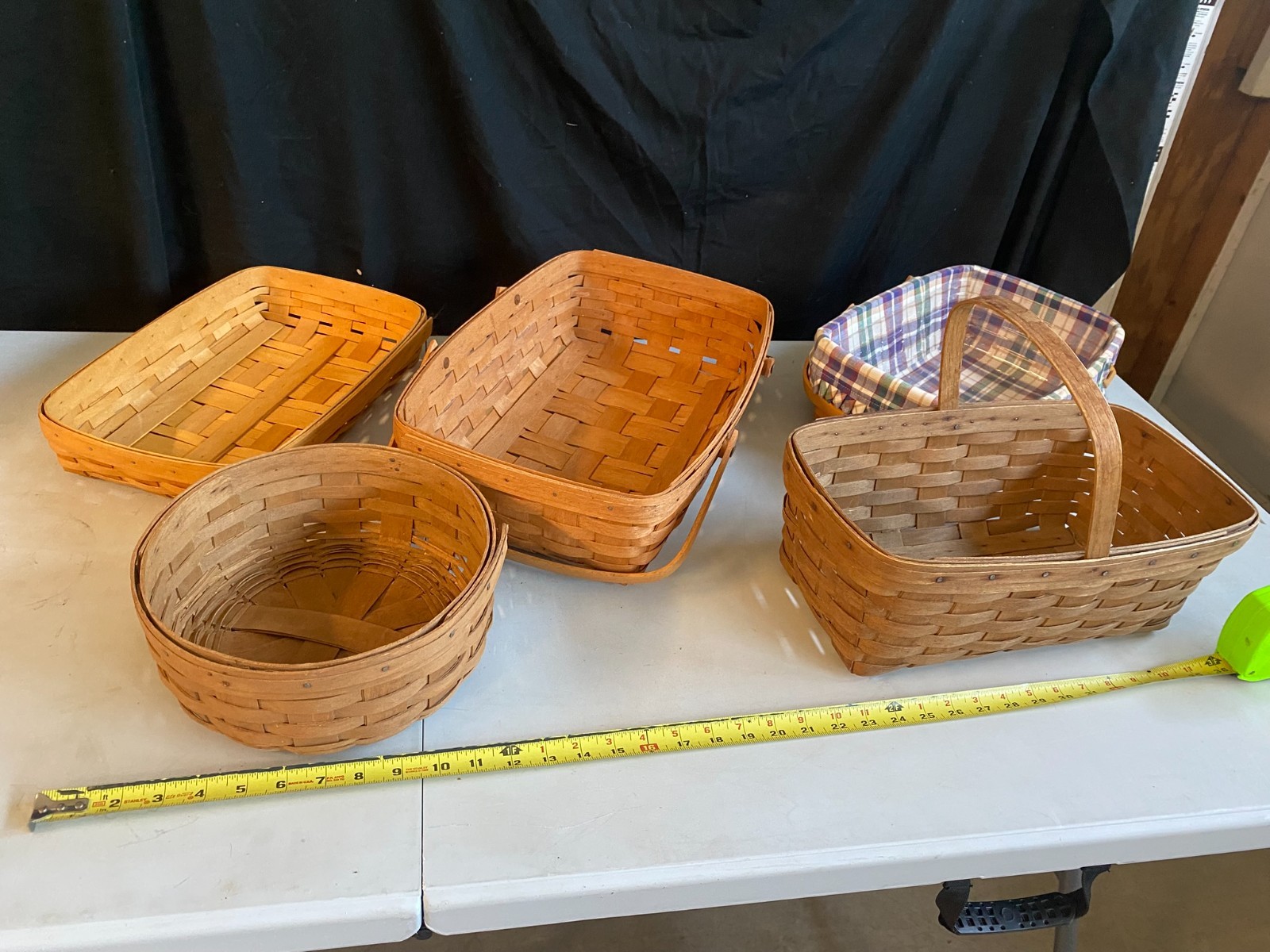 Longaberger basket lot of 5 vintage decorative baskets estate collection